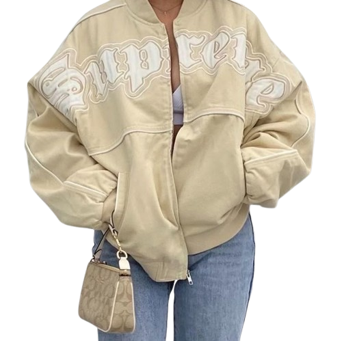 Supreme Cream Old English Varsity Jacket (pre-owned)