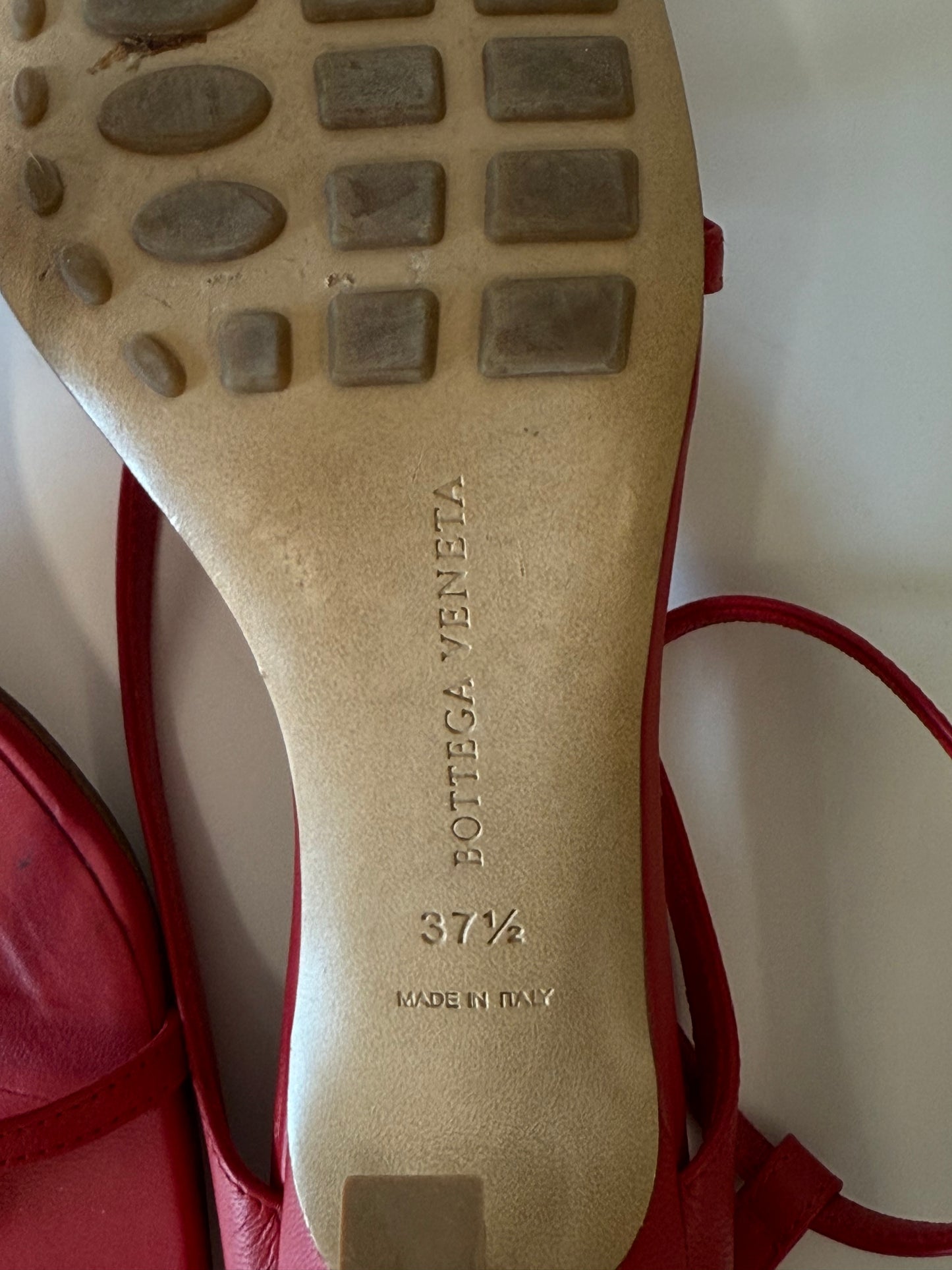 Bottega Veneta red square toe sandals (pre-owned)