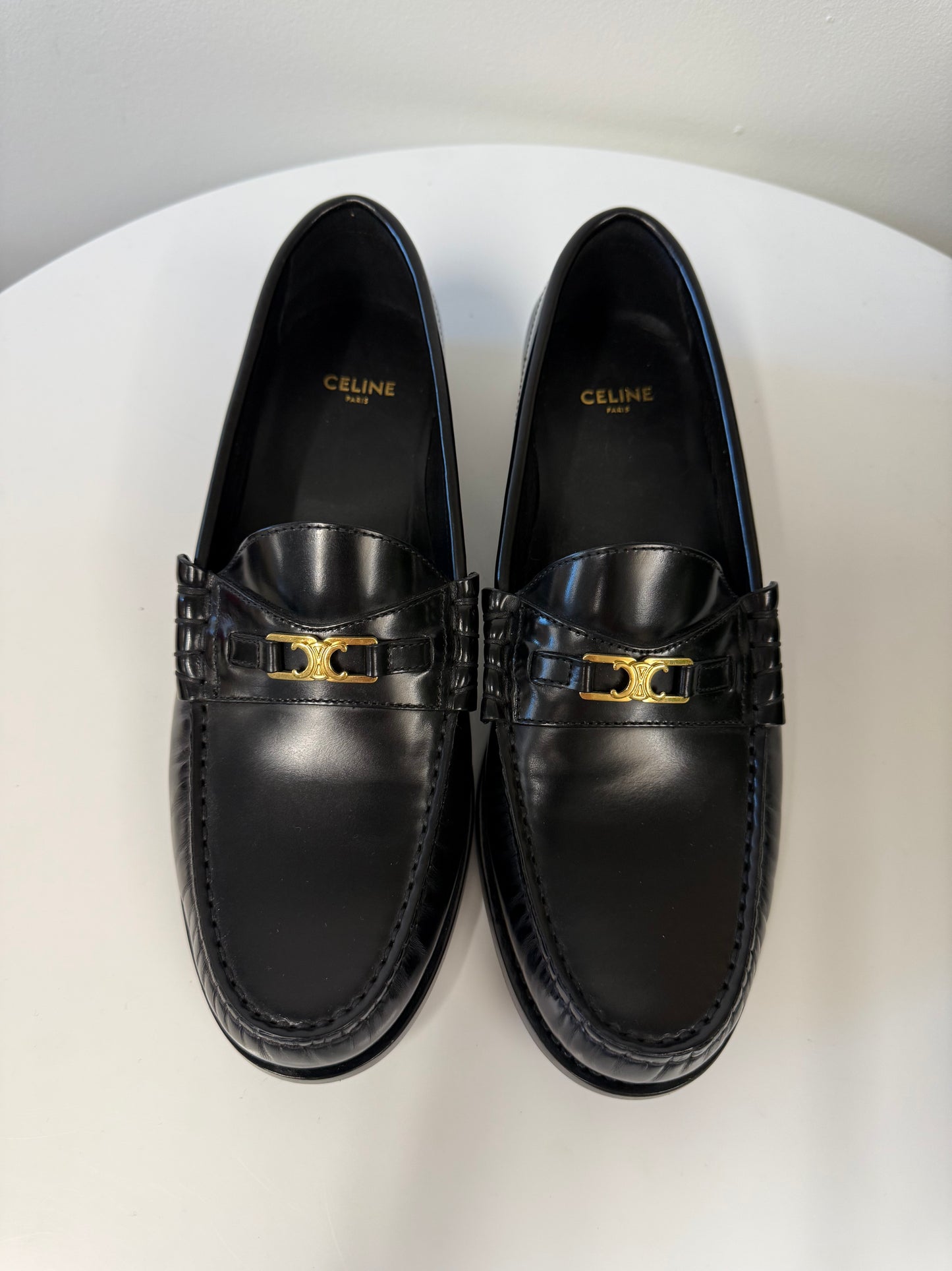 Celine luco triomophe black loafers (pre-owned)