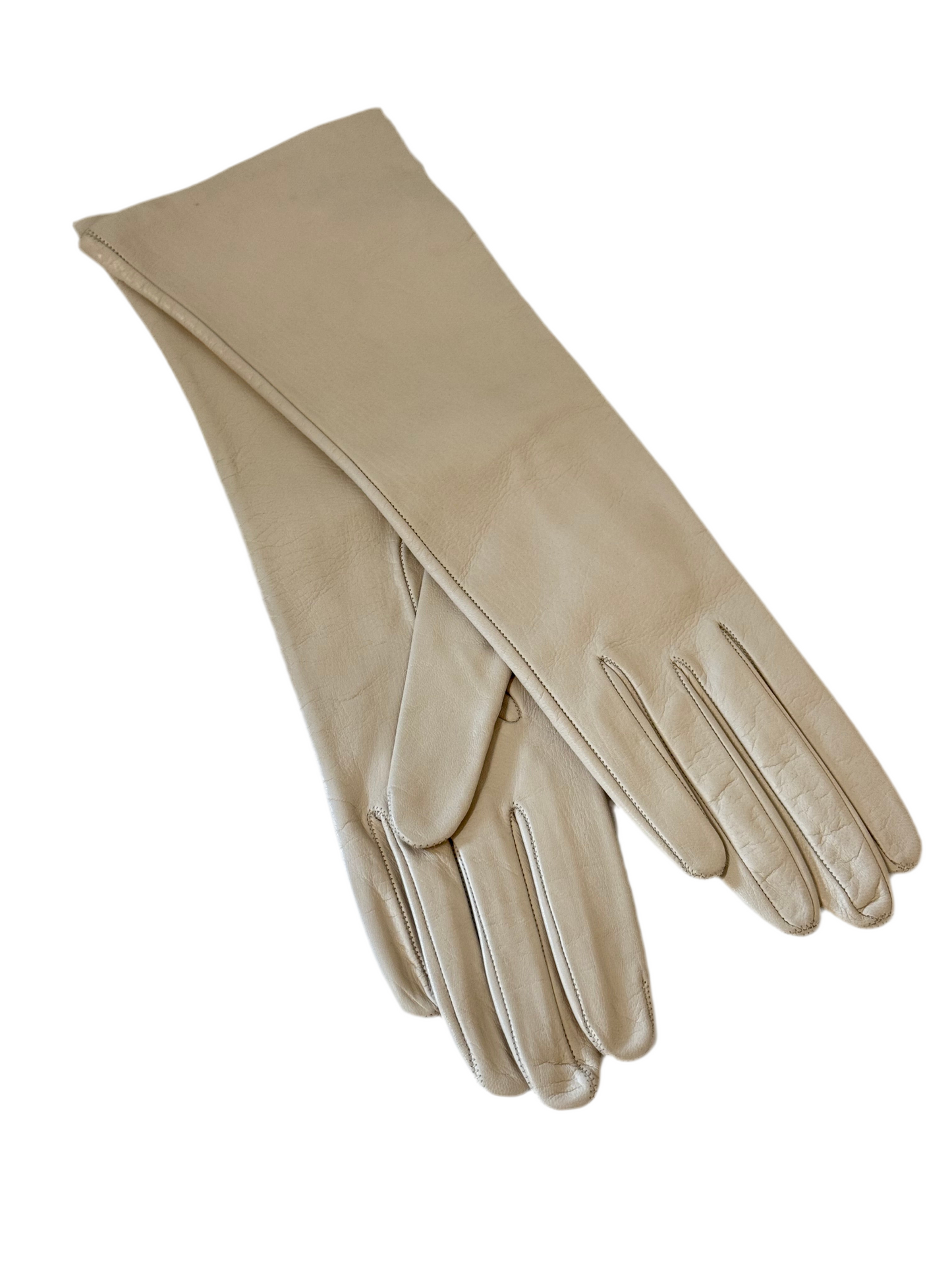 Charlotte Olympia cream leather gloves (pre-owned)