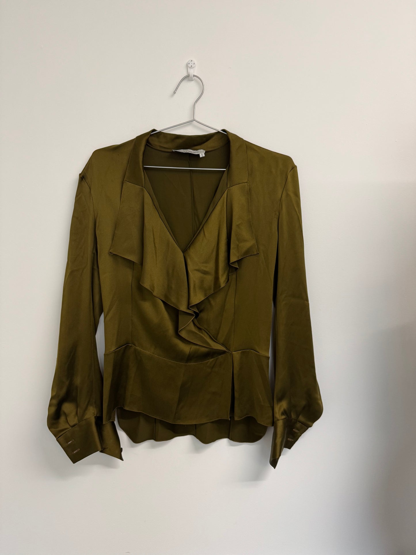 YSL Khaki silk blouse (pre-owned)