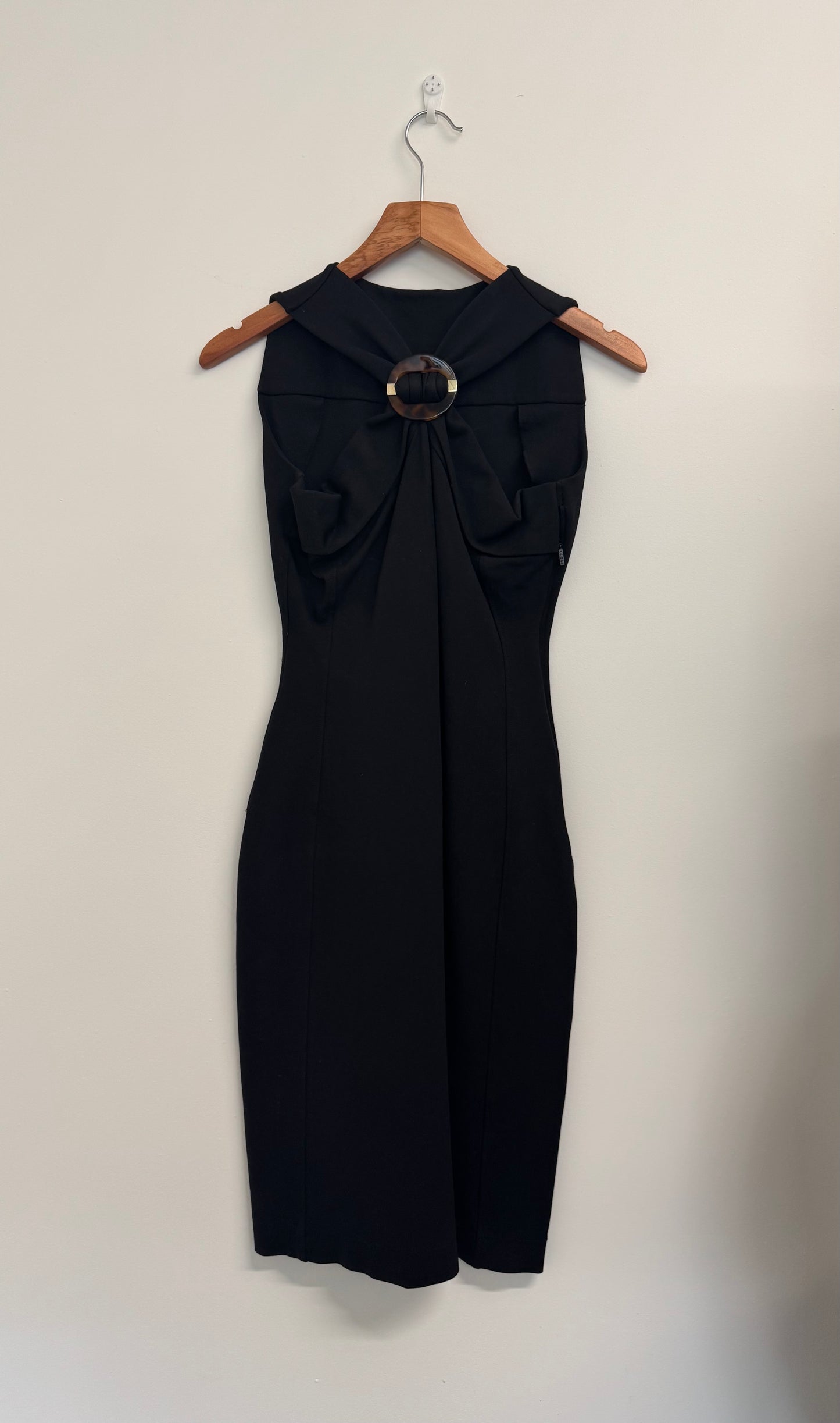 Gucci Black Bodycon dress with tortoise shell buckle (pre-owned)
