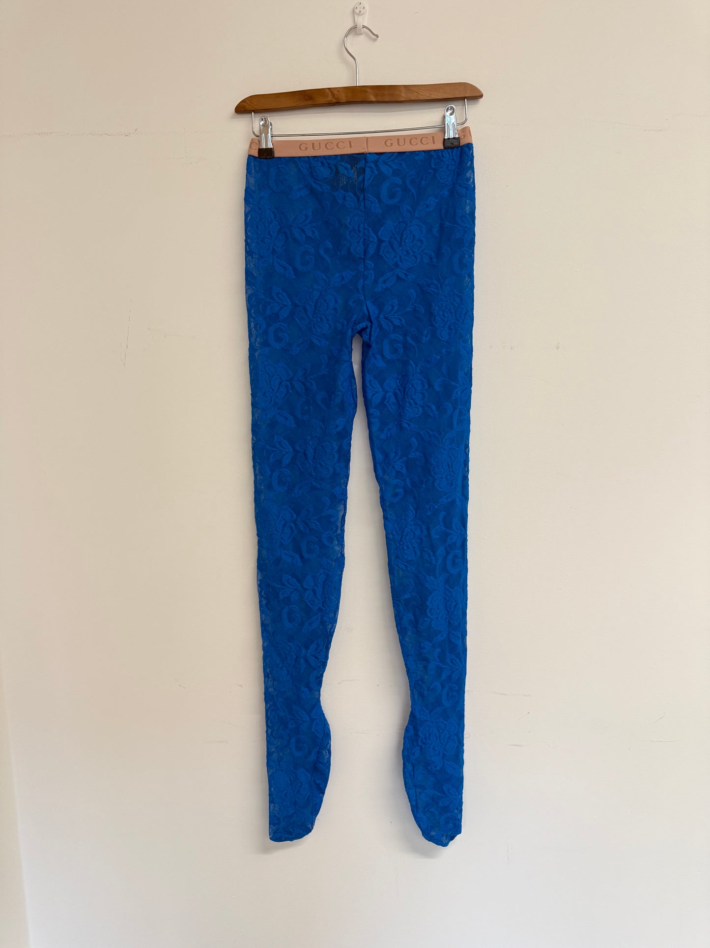 Gucci floral electric blue tights (pre-owned)