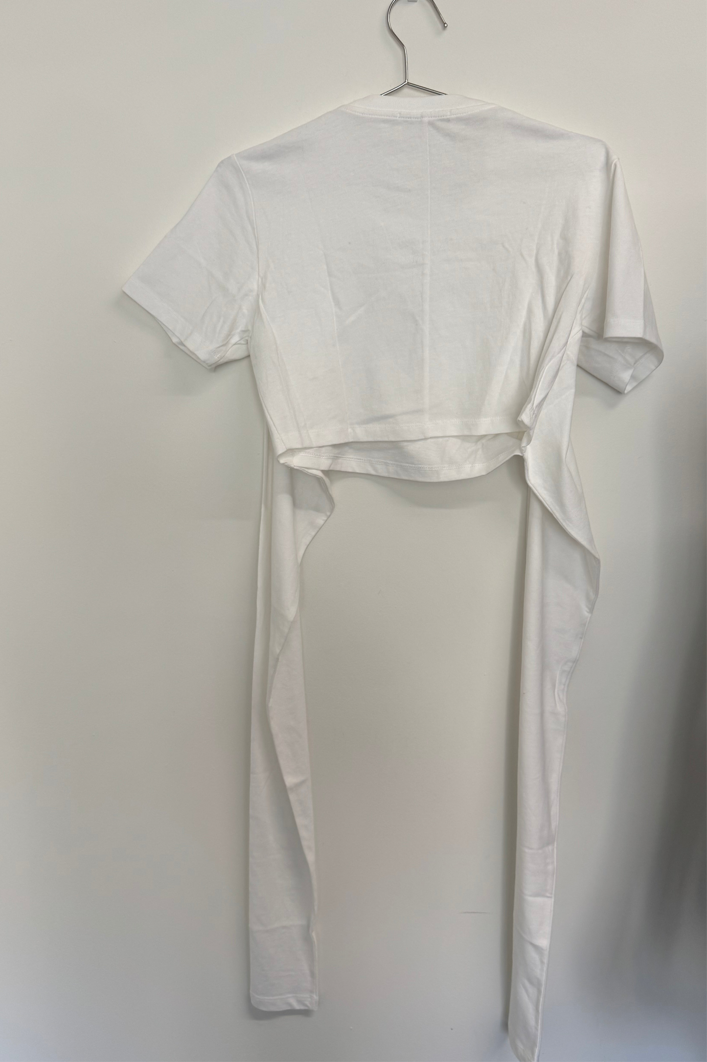 T Alexander Wang white wrap round crop tee (pre-owned)
