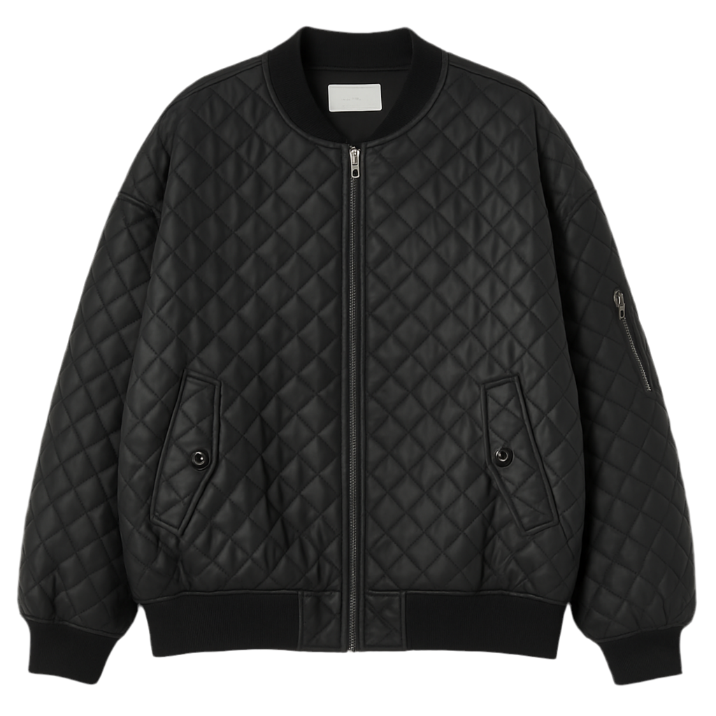 The Frankie Shop oversized black quilted bomber (pre-owned)