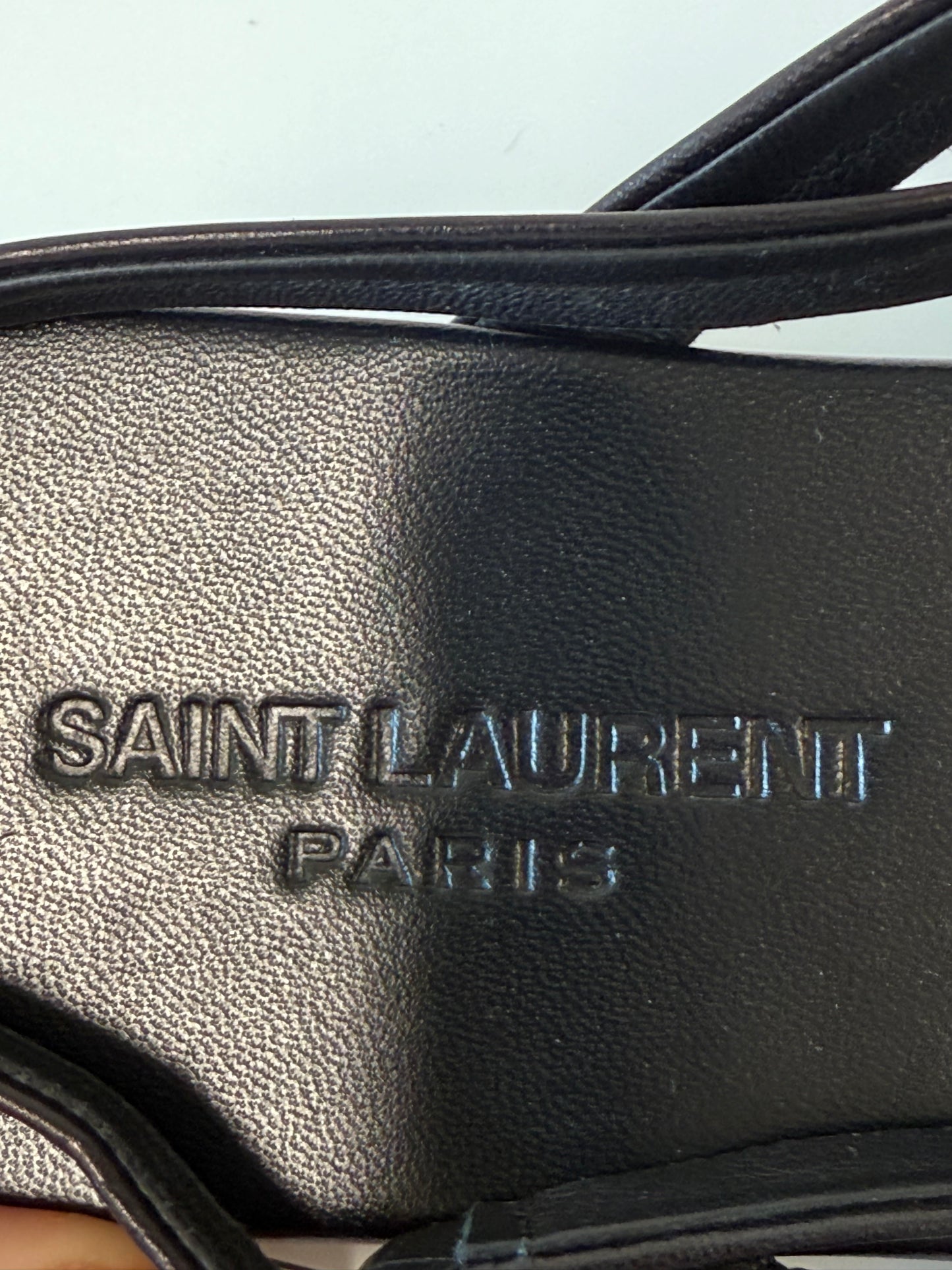 Saint Laurent black Keith leather flat sandals (pre-owned)