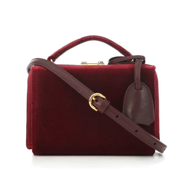 Mark Cross Grace Mini Velvet Box Bag (pre-owned)