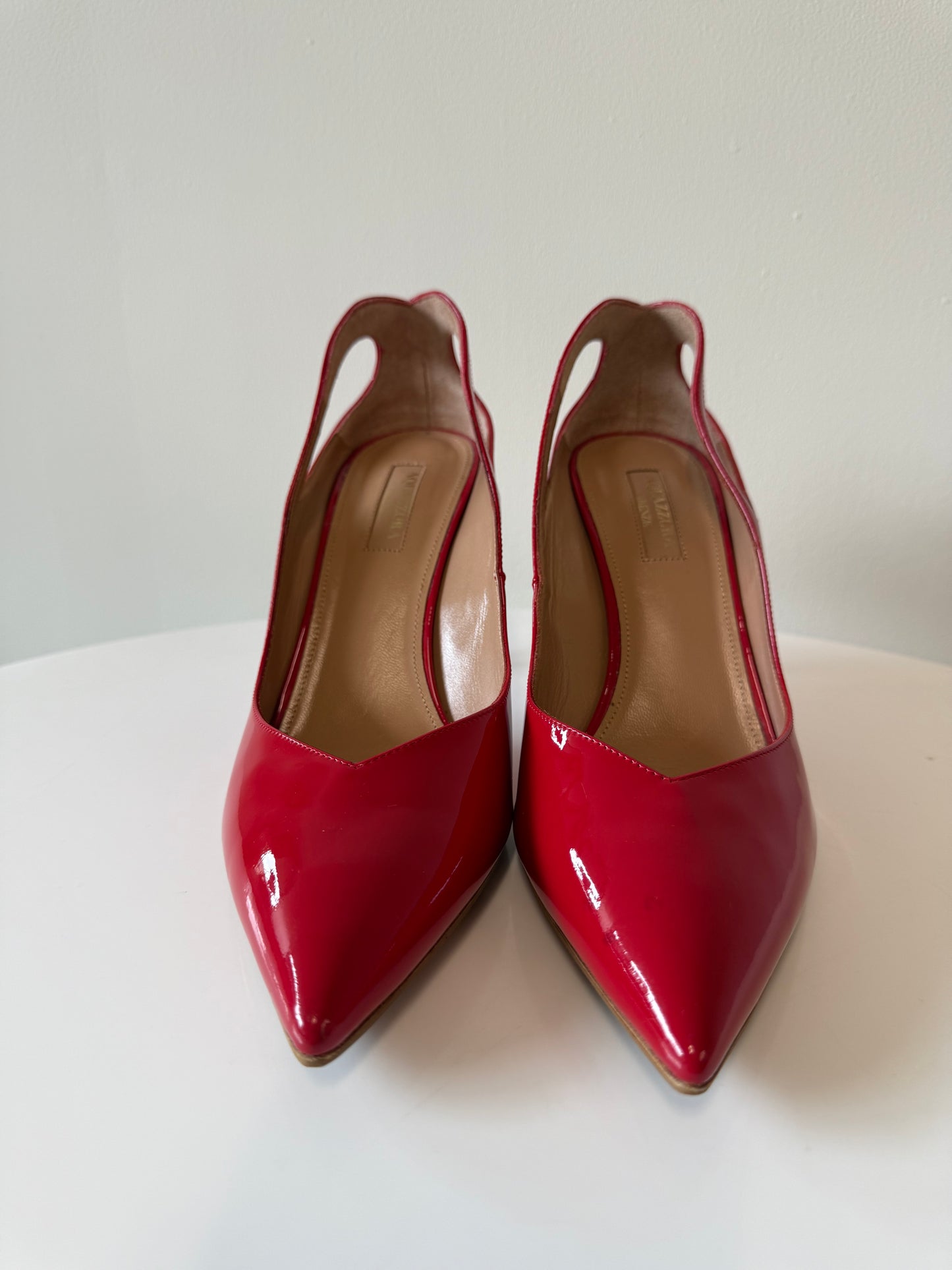 Aquazzura red patent shiva 85mm (pre-owned)