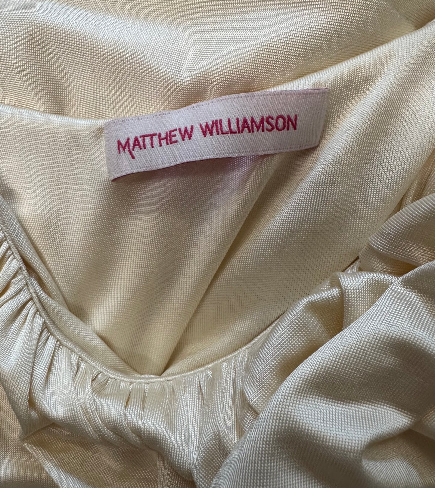 Matthew Williamson Cream slinky maxi dress (pre-owned)