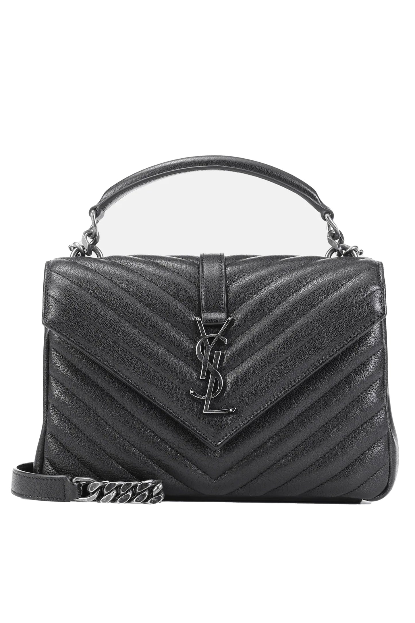 Saint Laurent black college quilted leather bag (pre-owned)