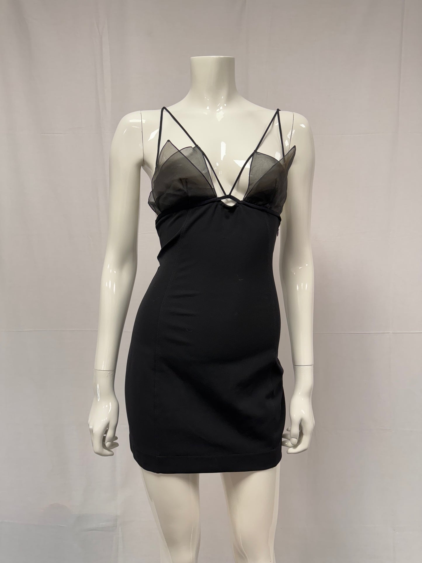 Nensi Dojaka black mini dress with bra detail (pre-owned)