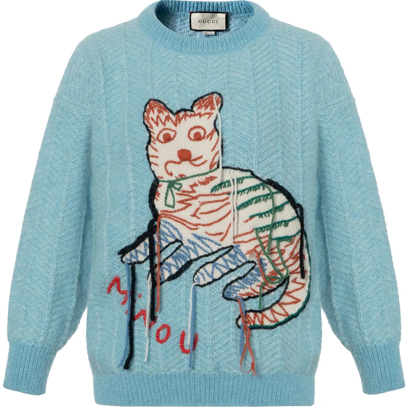 Gucci minou blue cat sweater (pre-owned)