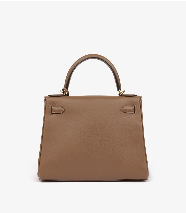 Hermes Beige De Weimar Evercolour Leather Kelly 28cm Retourne