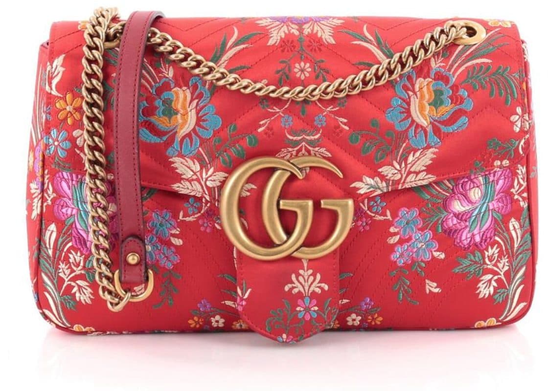 Gucci Marmont GG oriental ted silk bag (pre-owned)