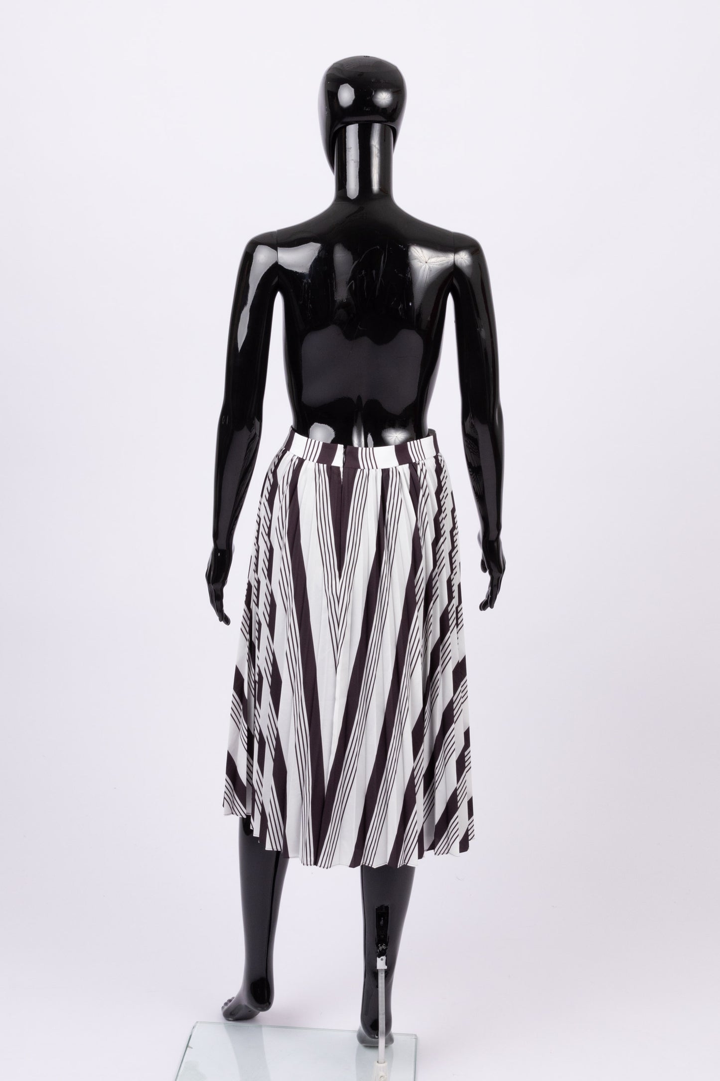 Balenciaga black and white midi pleated skirt (pre-owned)