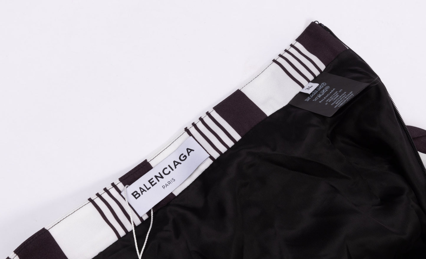 Balenciaga black and white midi pleated skirt (pre-owned)