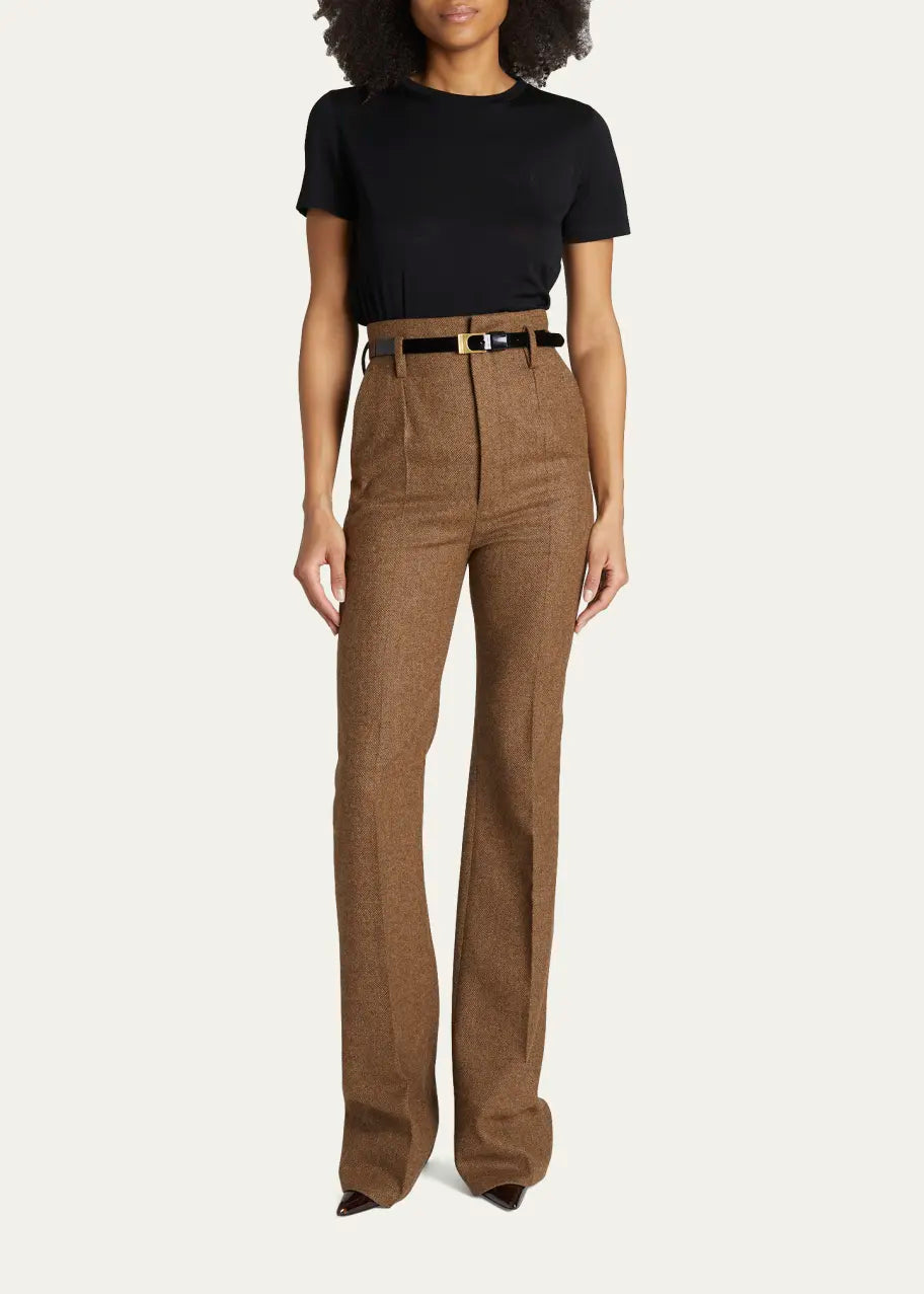 Saint Laurent wool high waisted trousers (pre-owned)