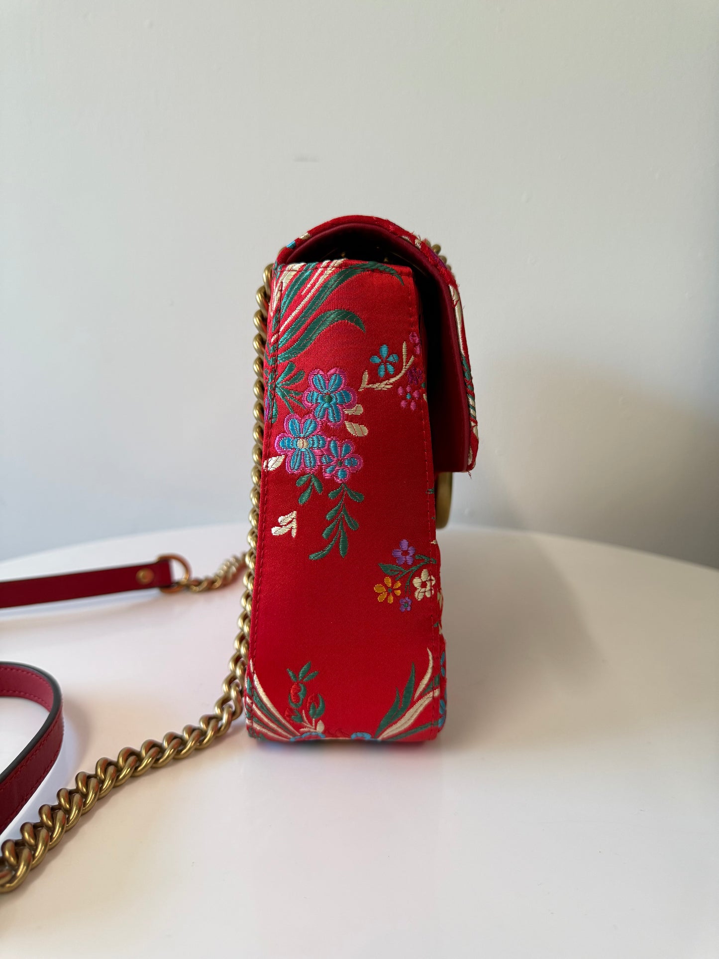 Gucci Marmont GG oriental ted silk bag (pre-owned)