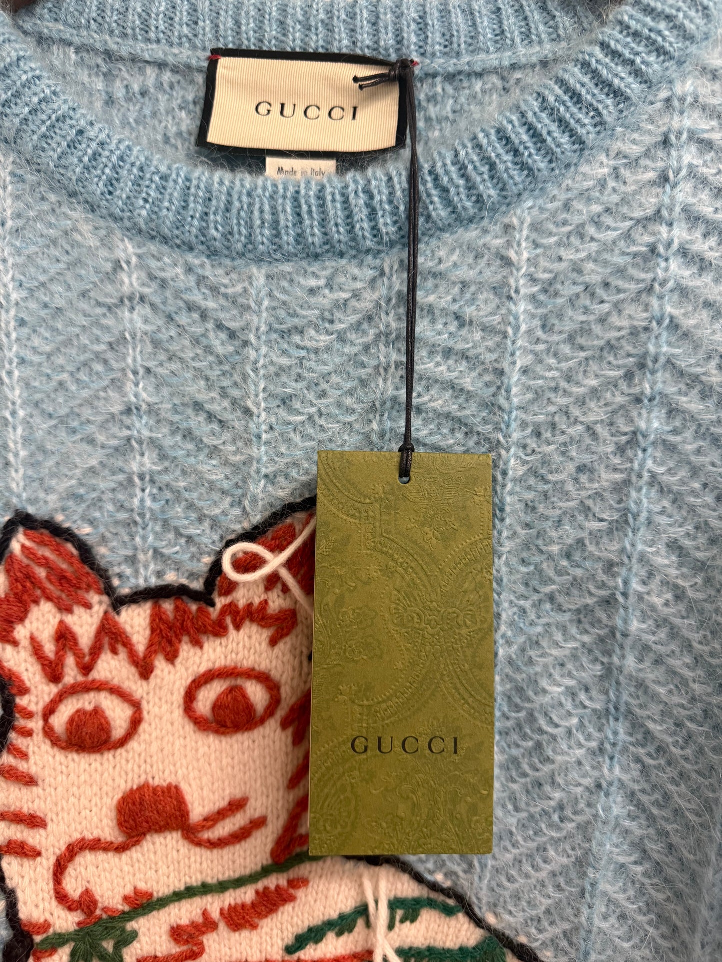 Gucci minou blue cat sweater (pre-owned)