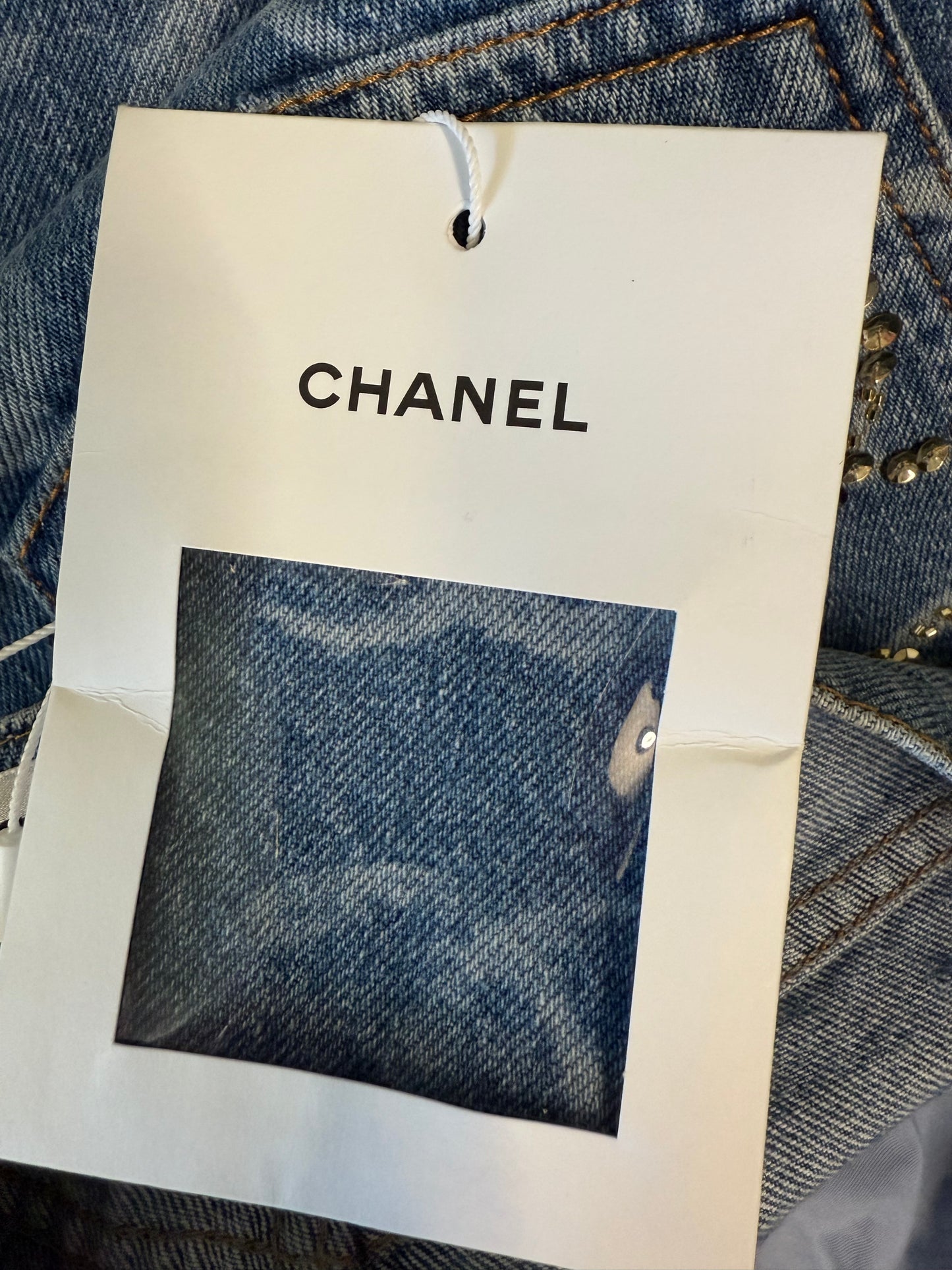 Chanel CC Printed logo denim jeans (pre-owned)