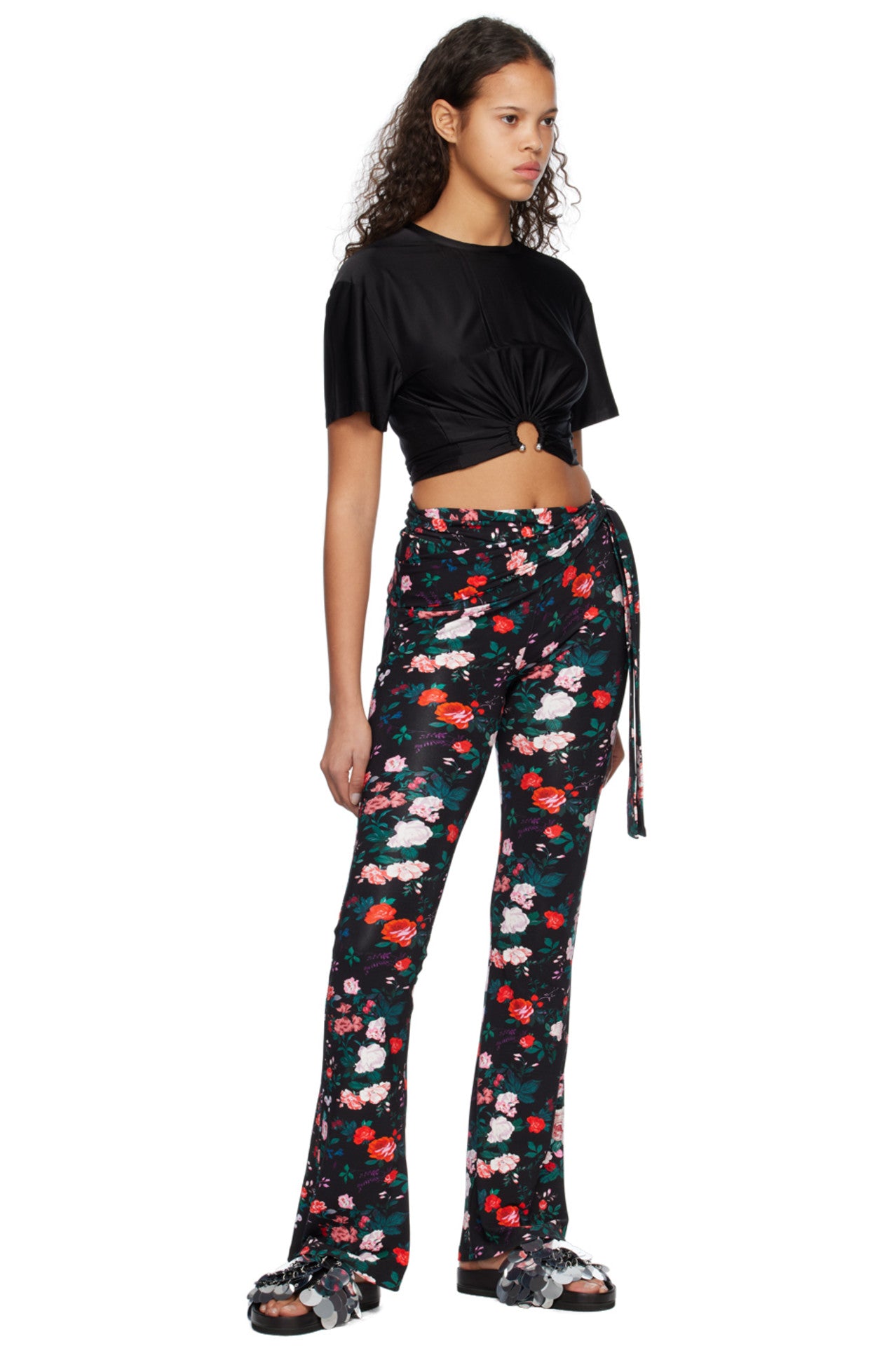 Paco Rabanne floral-print straight trousers (pre-owned)
