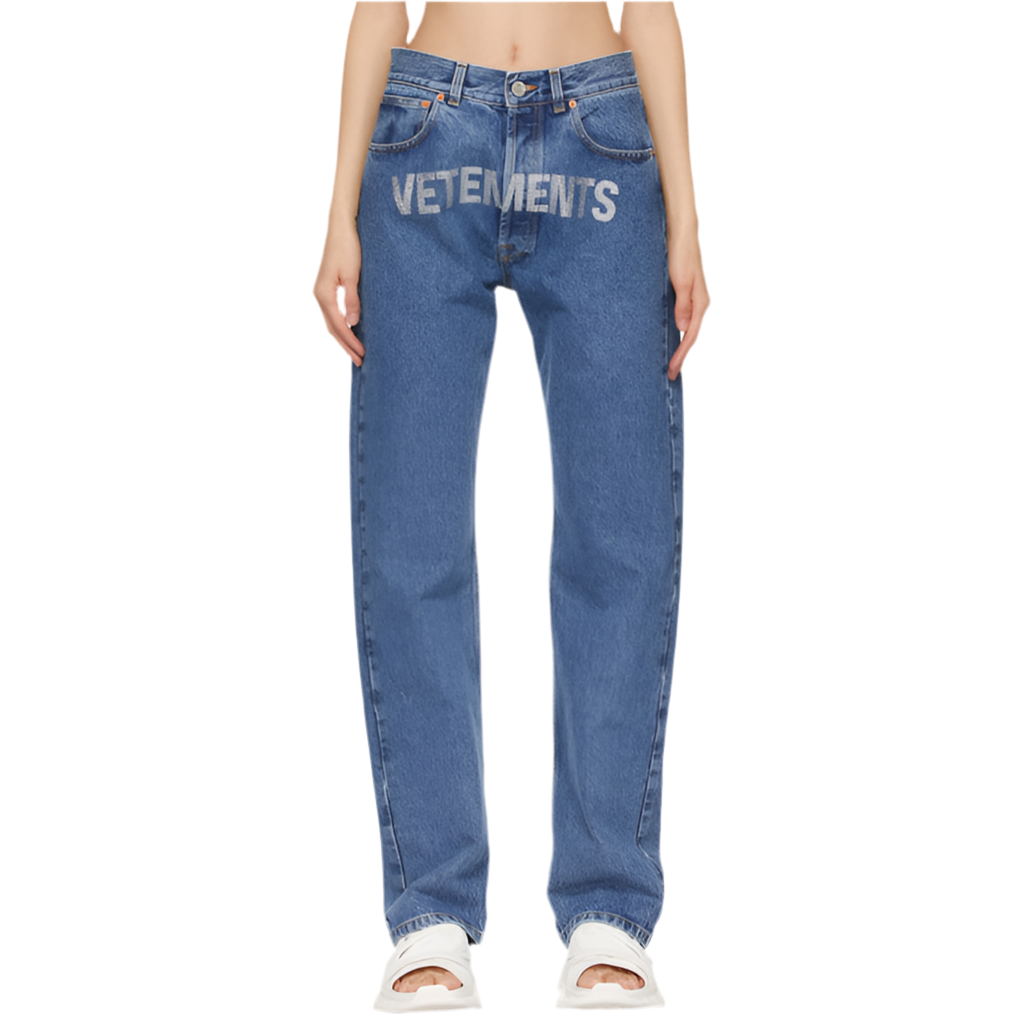 Vetements crystal logo denim jeans (pre-owned)