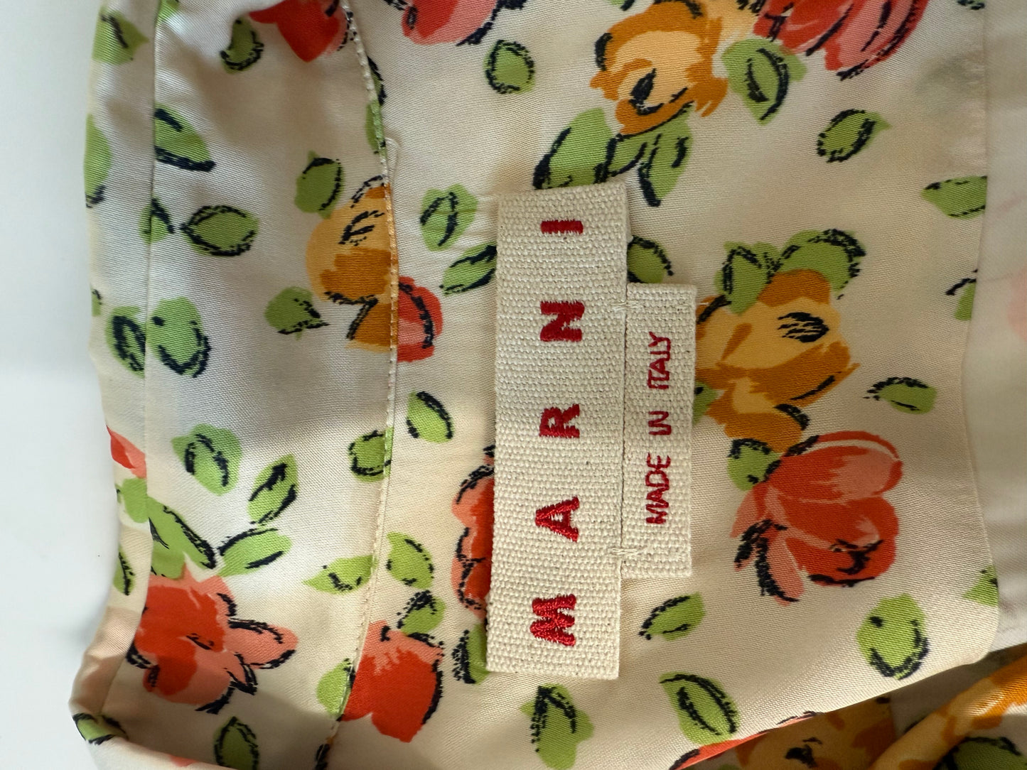 Marni oversize satin floral shirt (pre-owned)