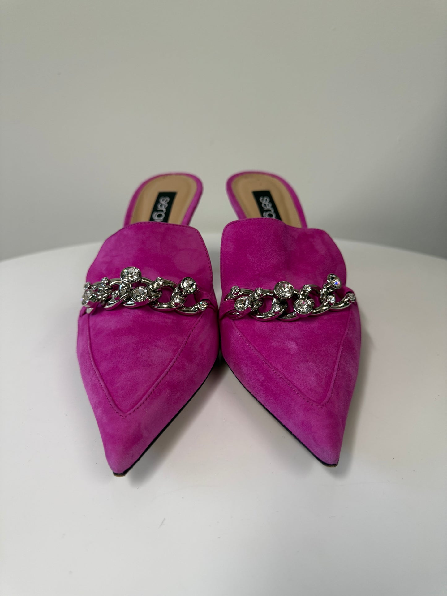 Sergio Rossi pink suede mules (pre-owned)