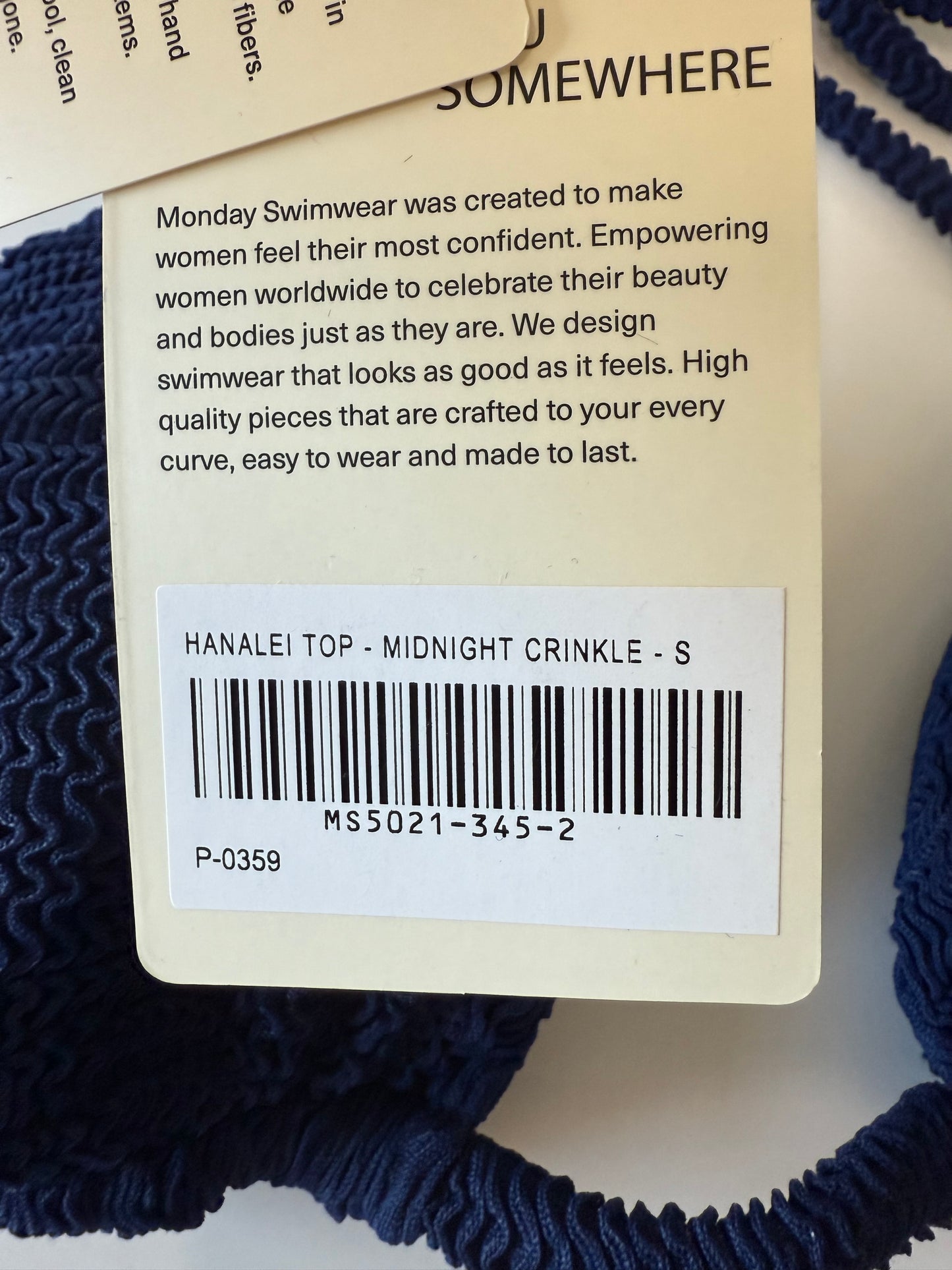 Monday Swim Hanalei Midnight crinkle top
