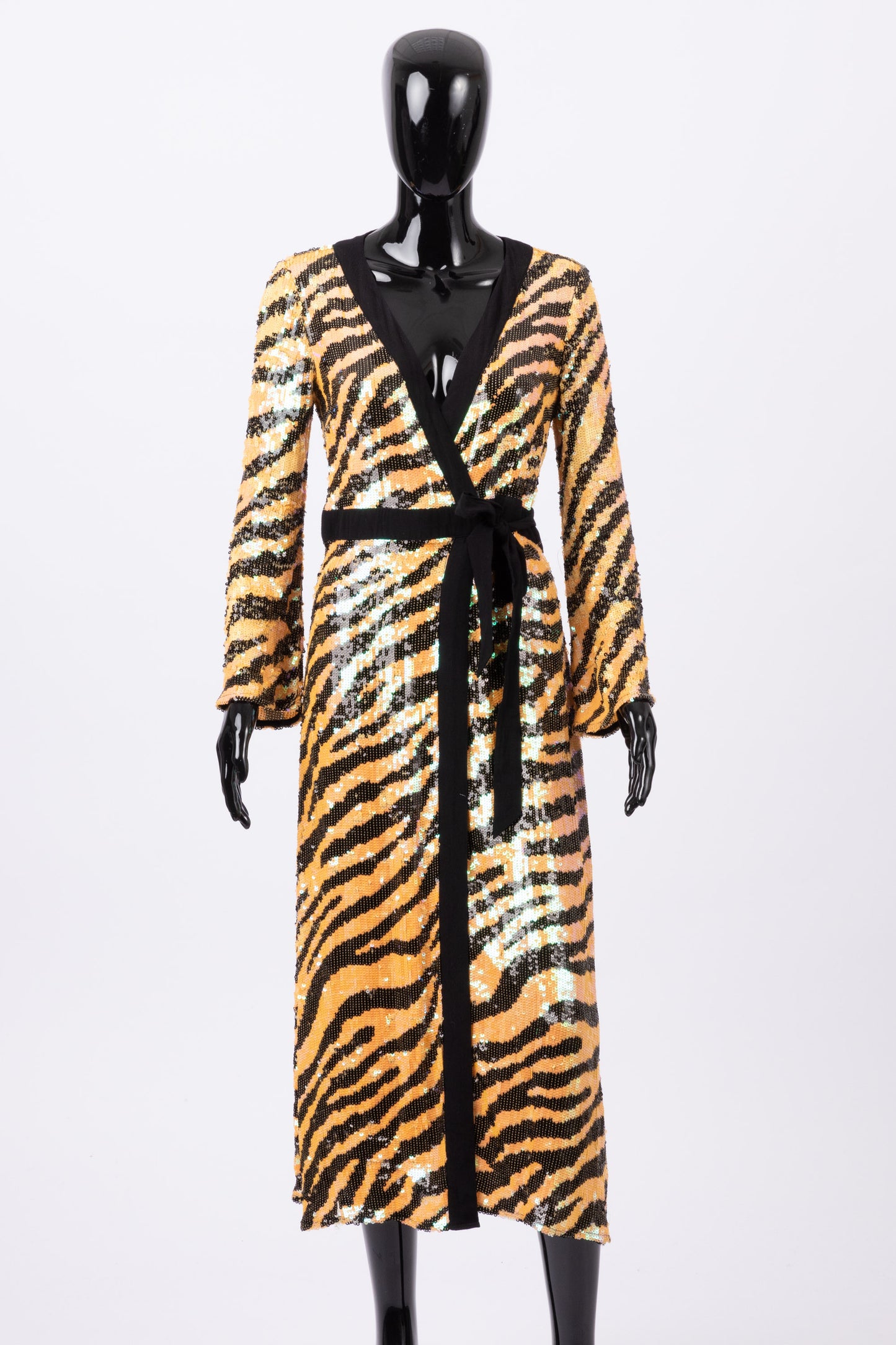 Rixo Tiger Sequin Wrap Dress (pre-owned)