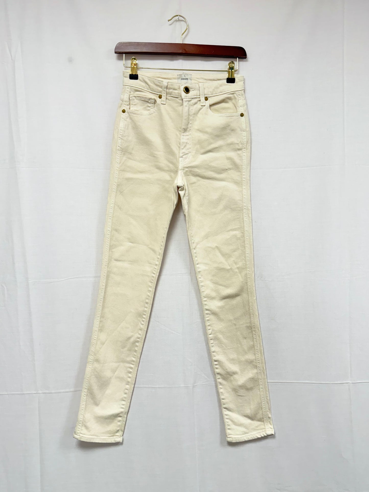 Khaite cream straight leg jeans (pre-owned)