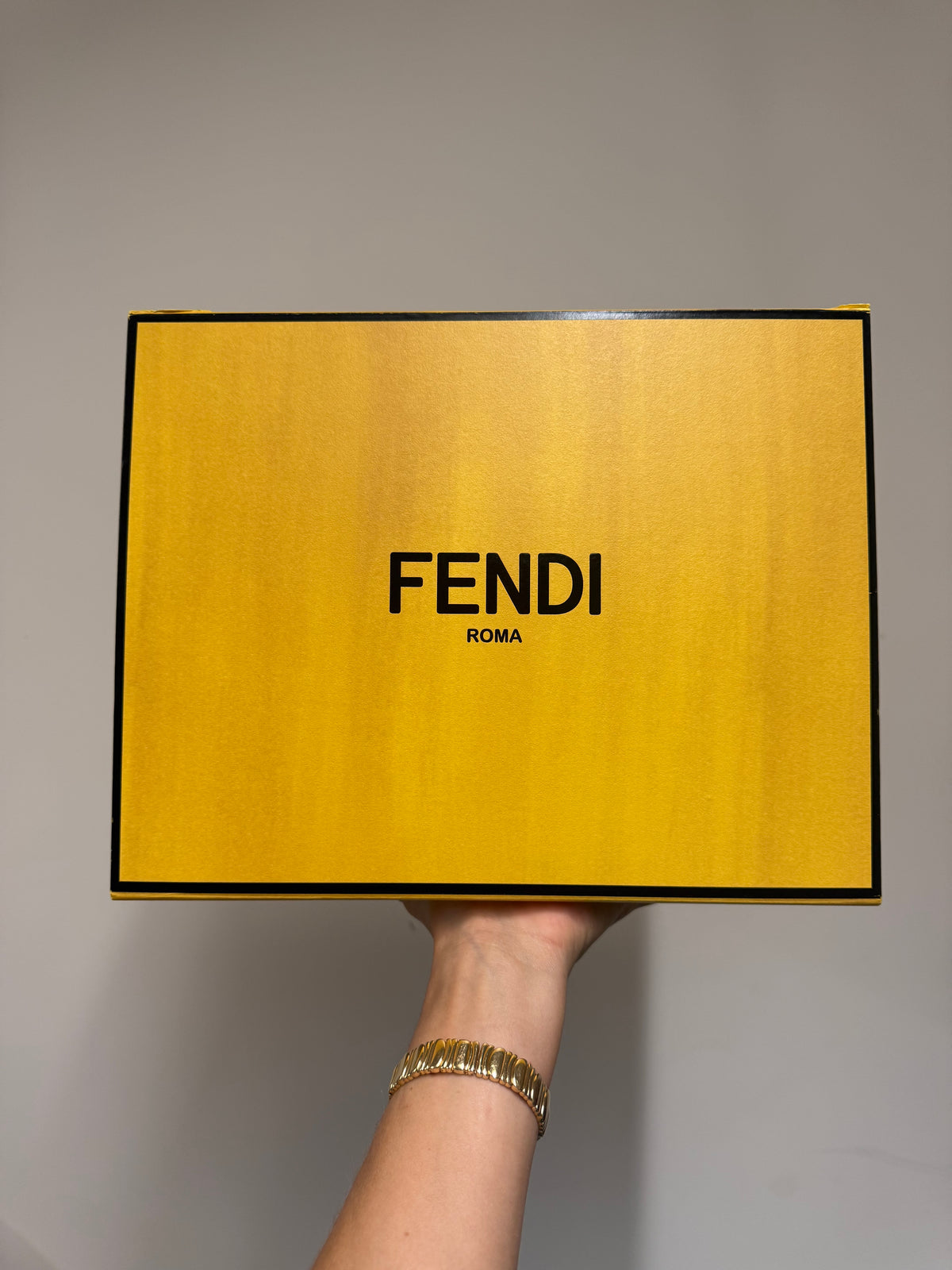 Fendi Yellow Mamma Baguette Medium Leather Crossbody Bag
