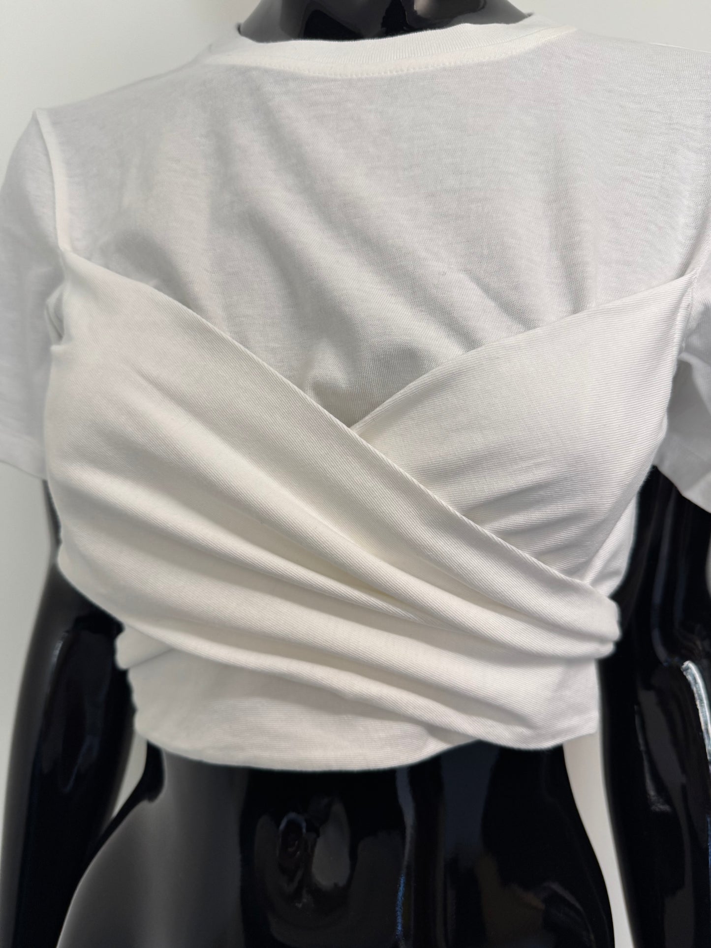 T Alexander Wang white wrap round crop tee (pre-owned)