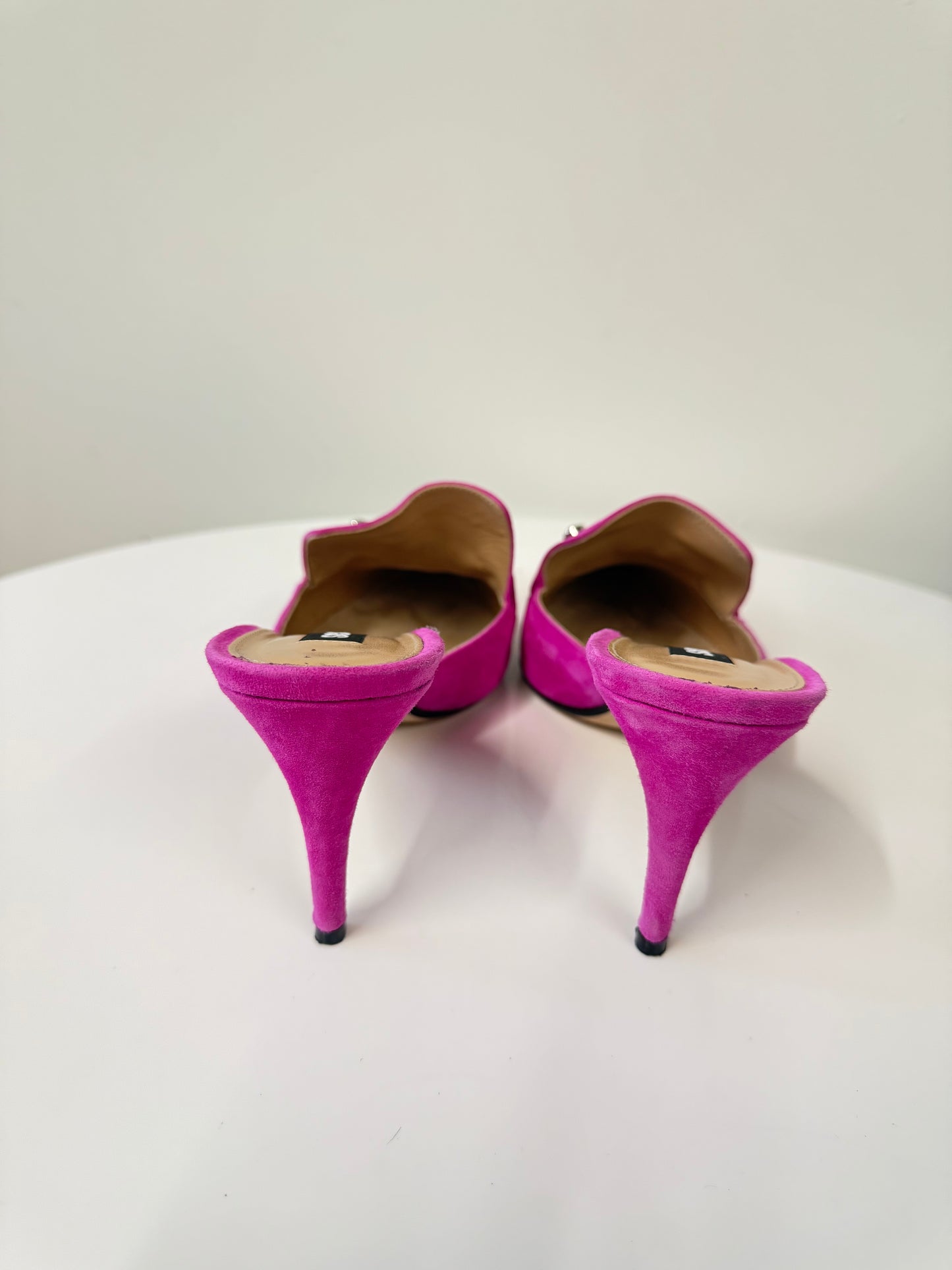 Sergio Rossi pink suede mules (pre-owned)