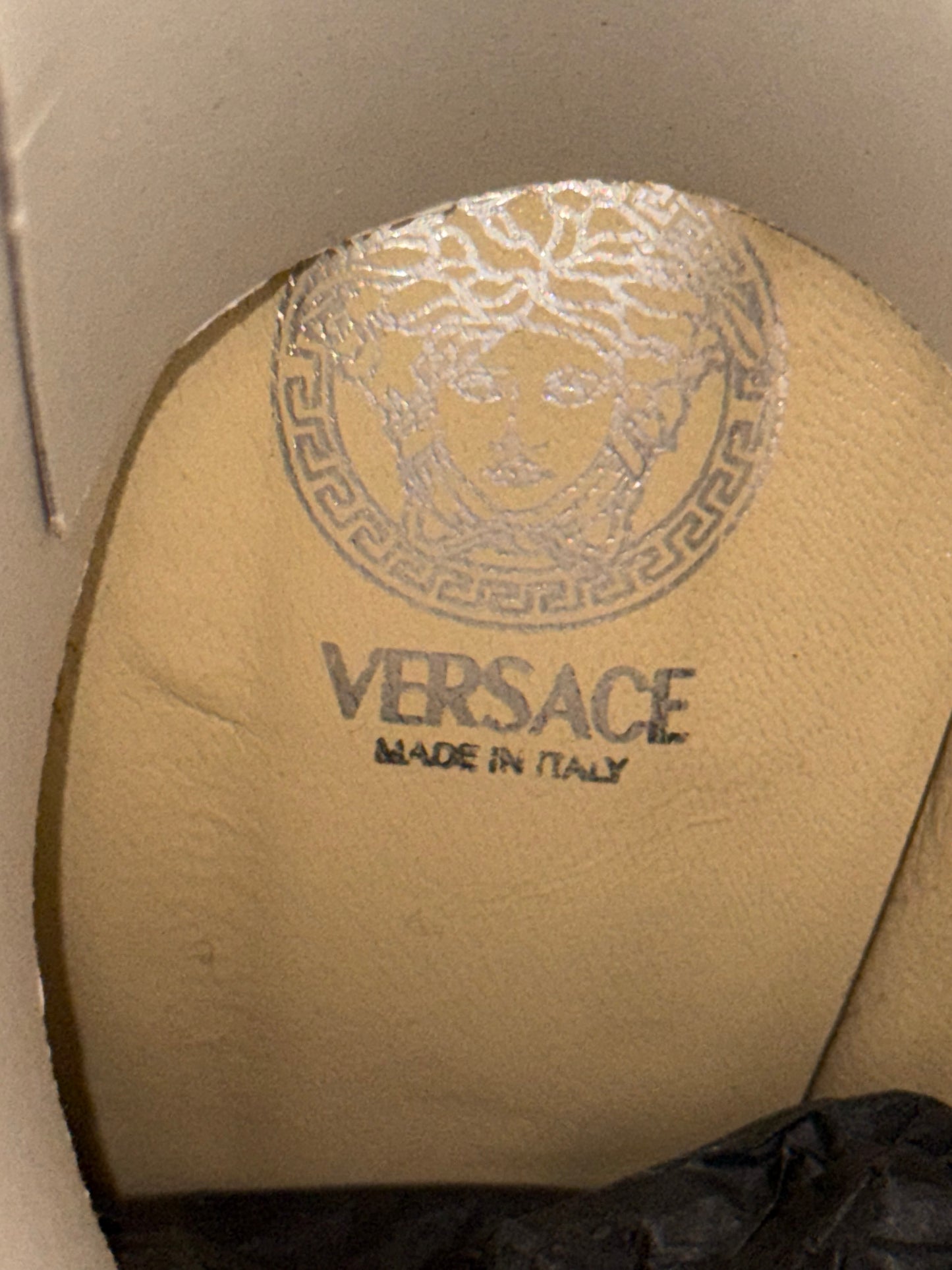 Versace caramel heeled ankle boots (pre-owned)