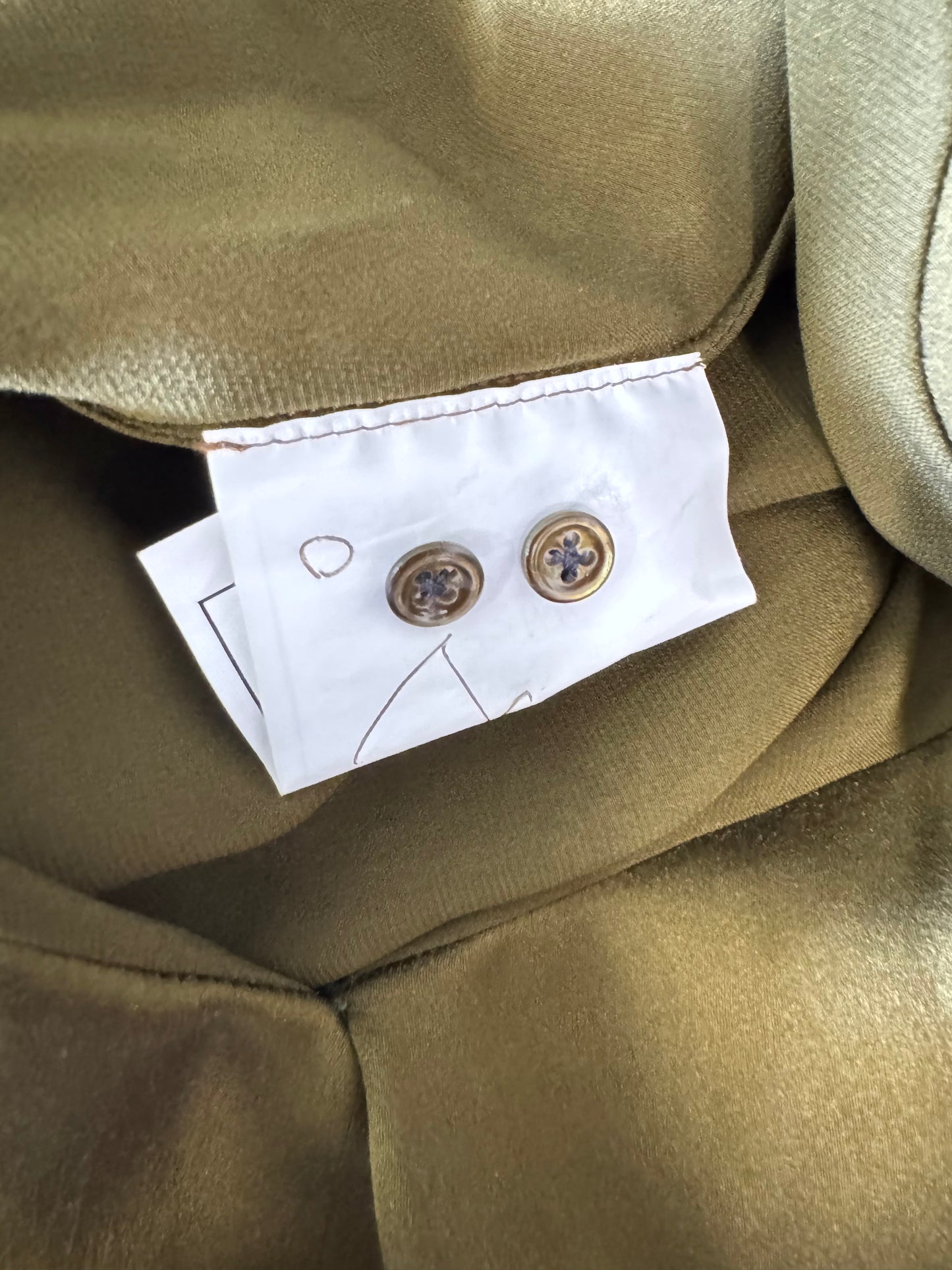 YSL Khaki silk blouse (pre-owned)