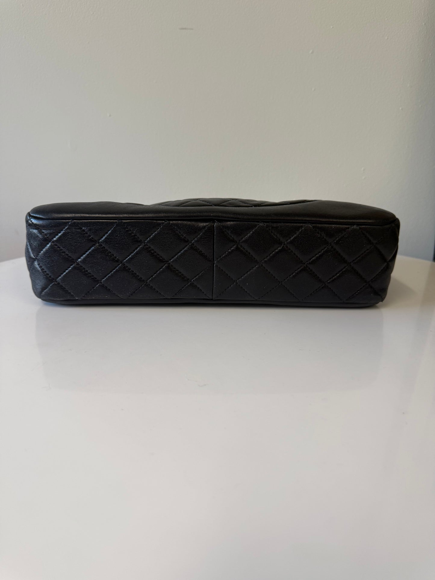 Chanel Black Quilted Lambskin Jumbo Classic Single Flap Bag