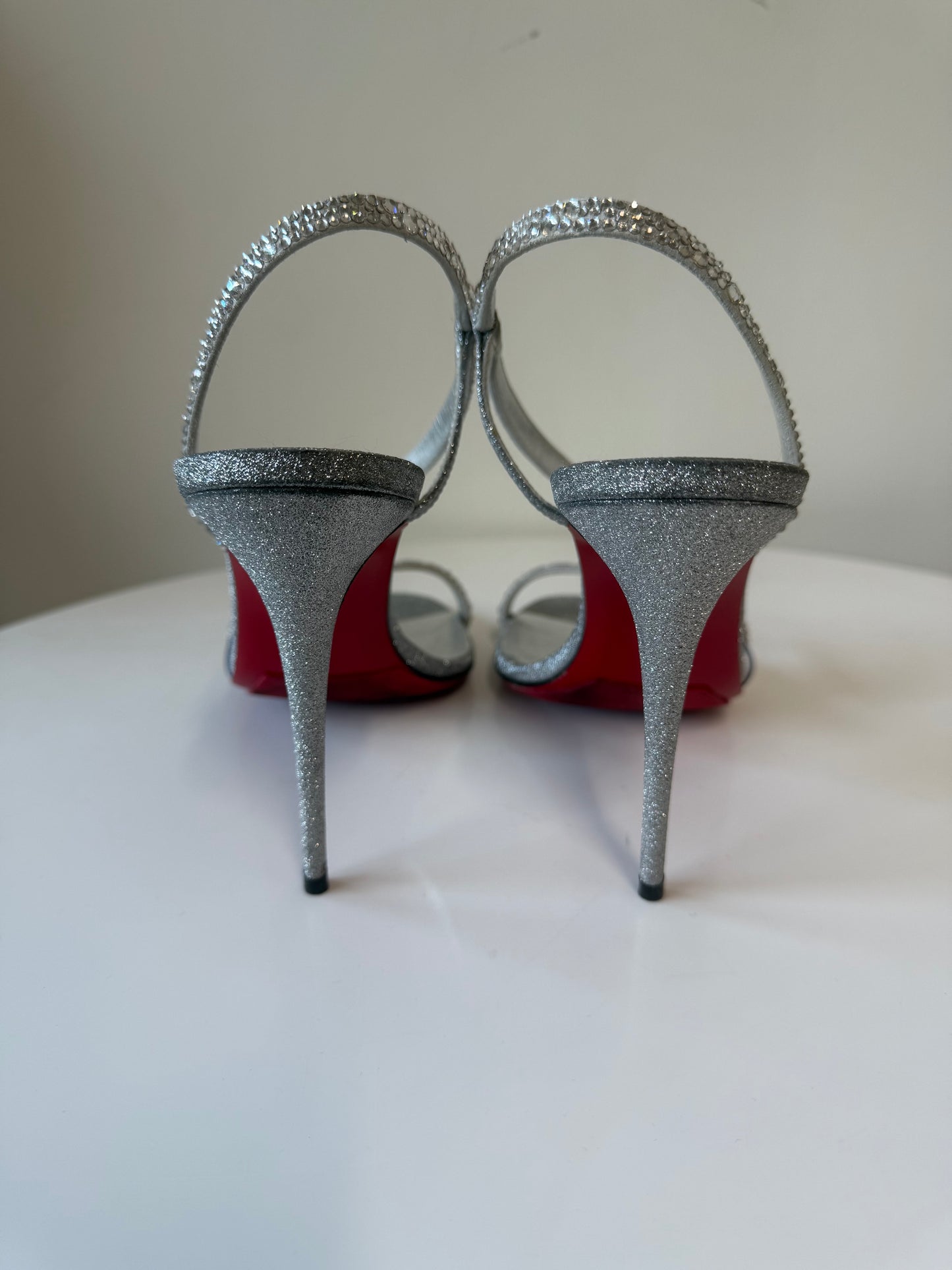 Christian Louboutin Rosalie Strass 100 embellished glittered leather sandals (pre-owned)