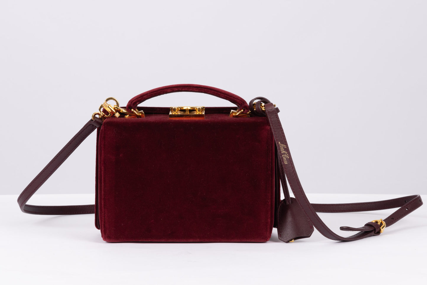 Mark Cross Grace Mini Velvet Box Bag (pre-owned)