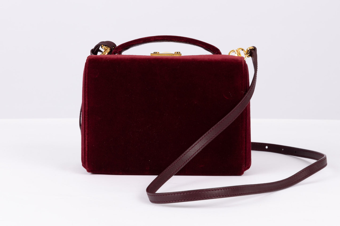 Mark Cross Grace Mini Velvet Box Bag (pre-owned)