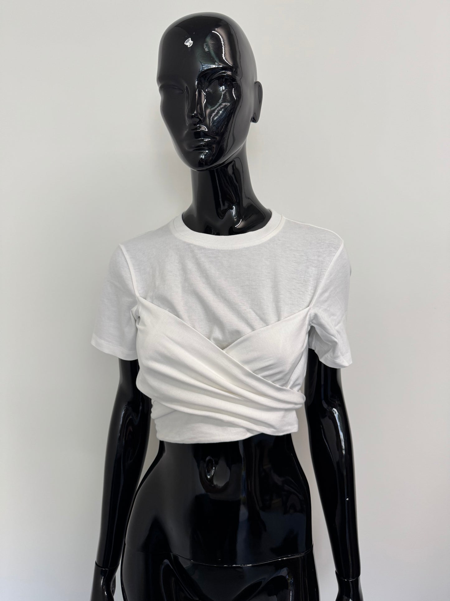 T Alexander Wang white wrap round crop tee (pre-owned)