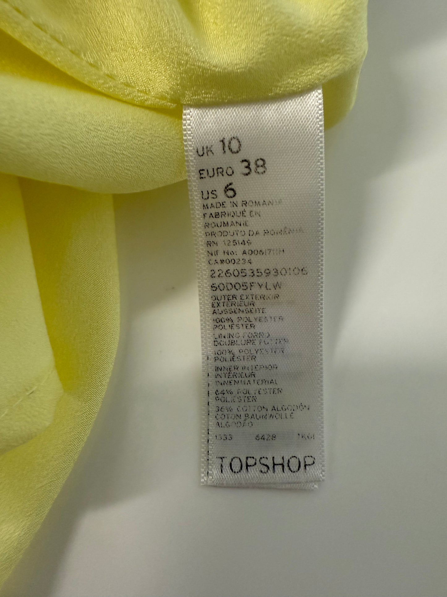 Kate Moss X Topshop yellow dress (pre-owned)