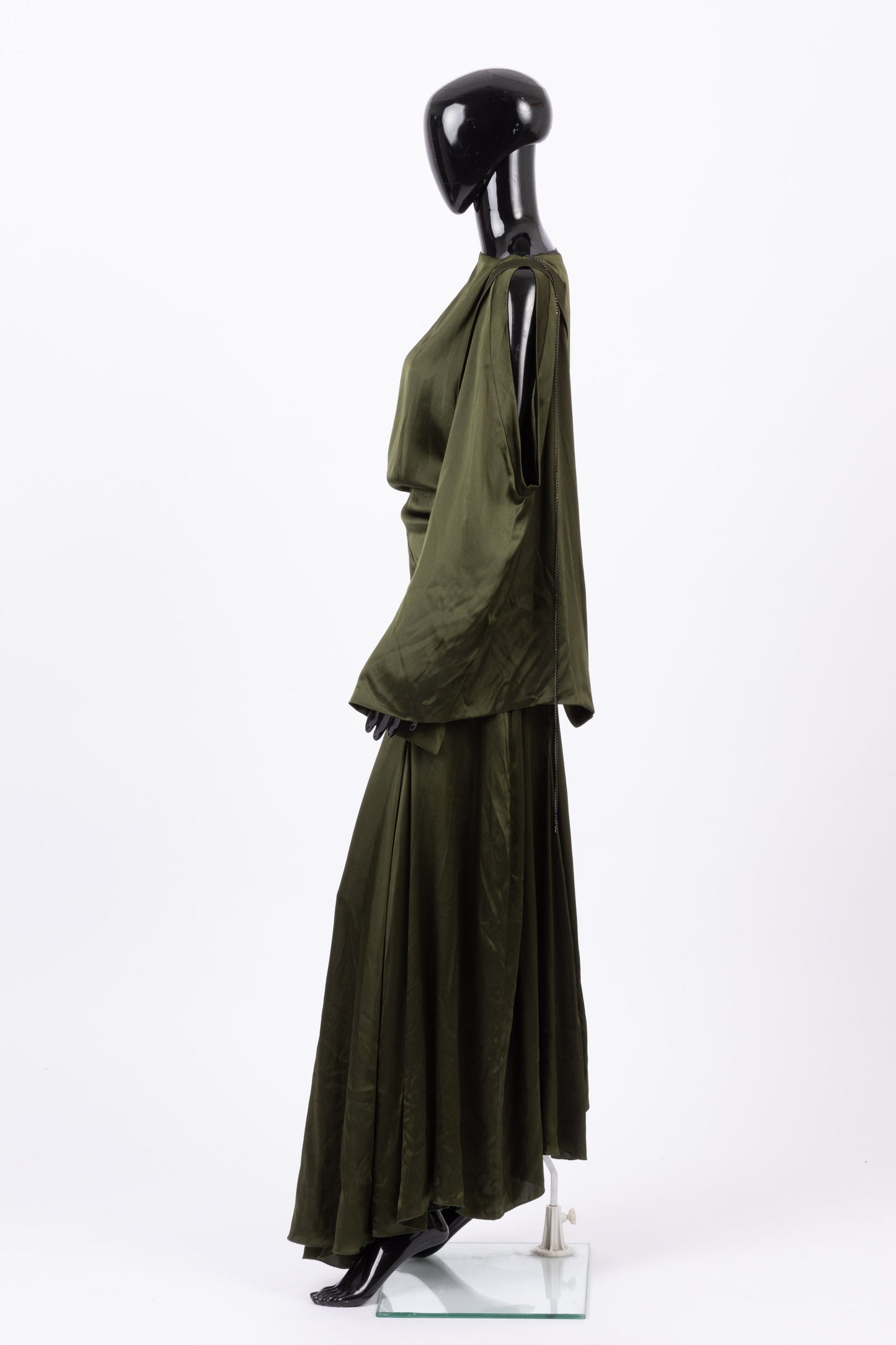 Simone Ricker green silk gown (pre-owned)