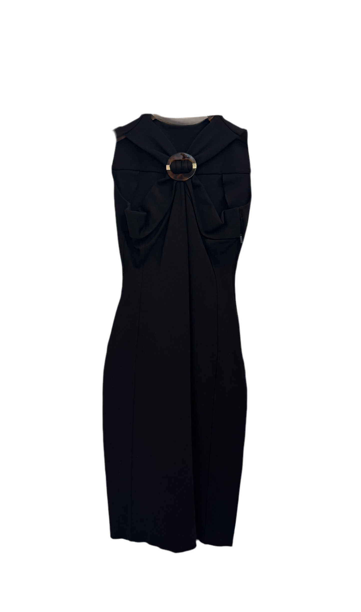 Gucci Black Bodycon dress with tortoise shell buckle (pre-owned)