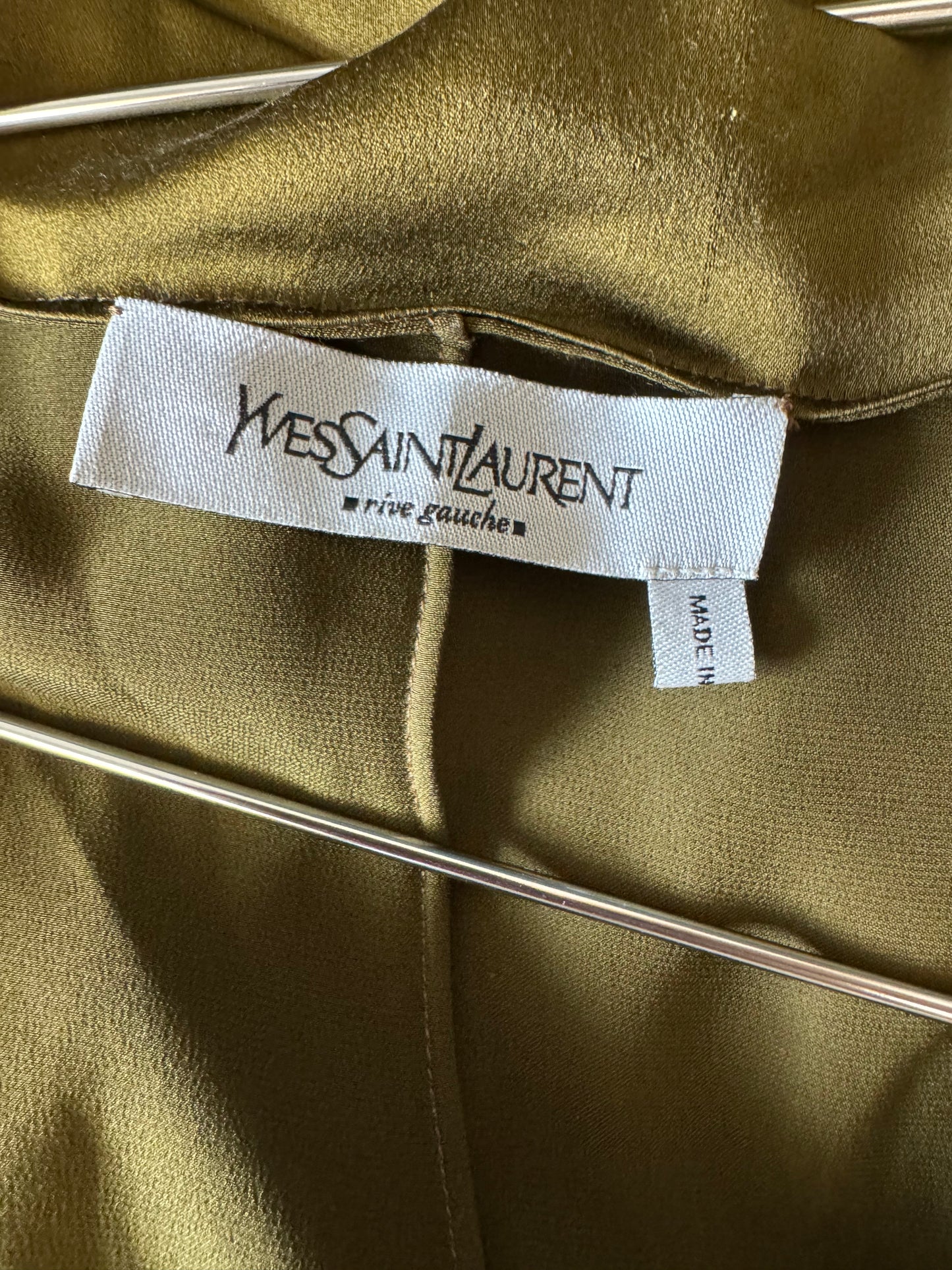 YSL Khaki silk blouse (pre-owned)