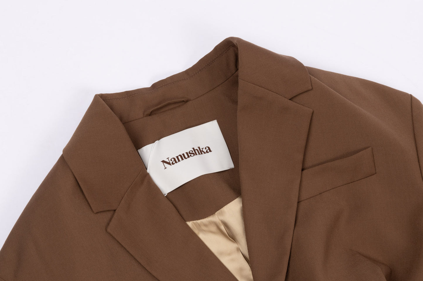 Nanushka brown merit woven blazer and suit trousers (pre-owned)
