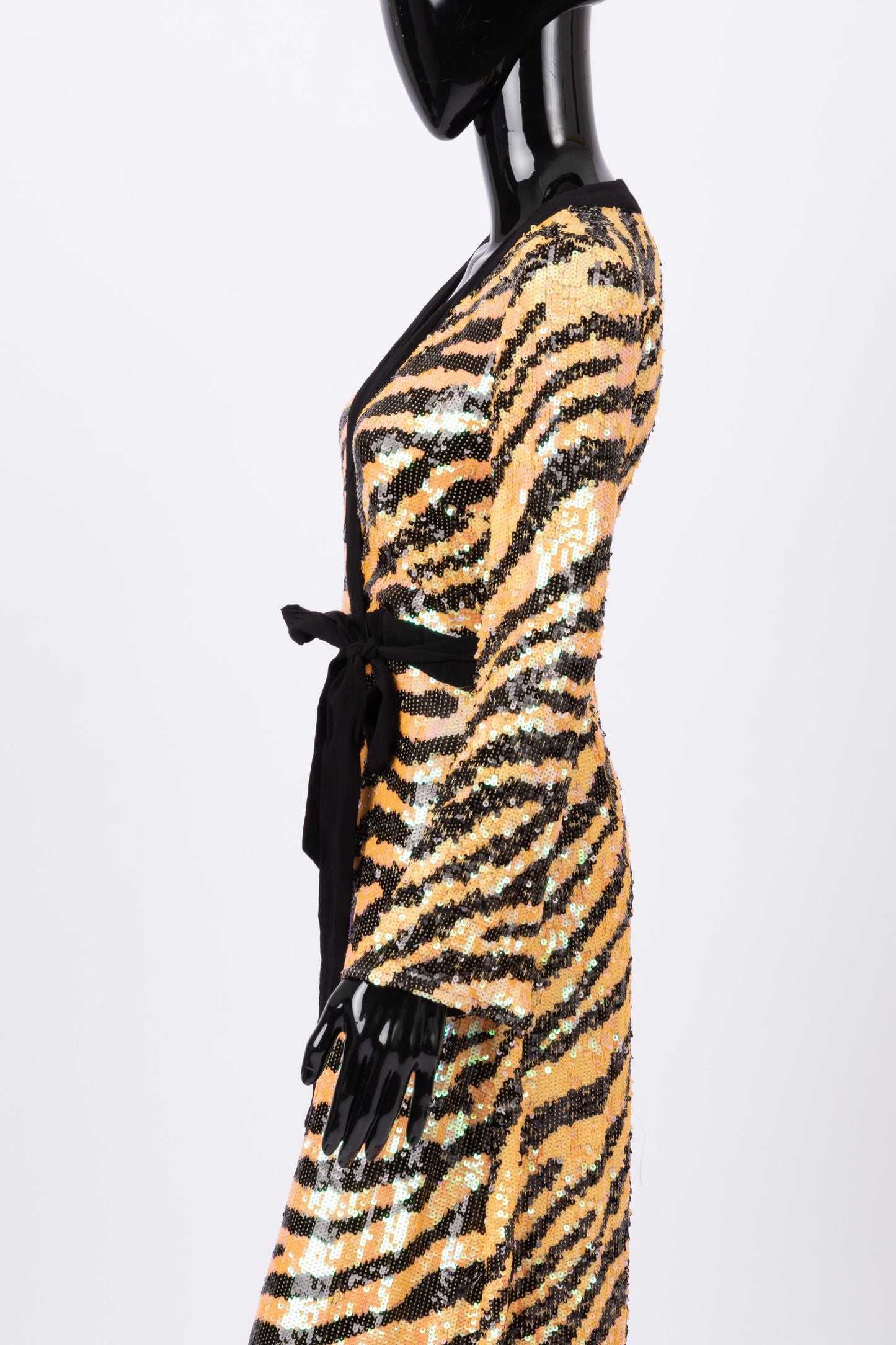 Rixo Tiger Sequin Wrap Dress (pre-owned)