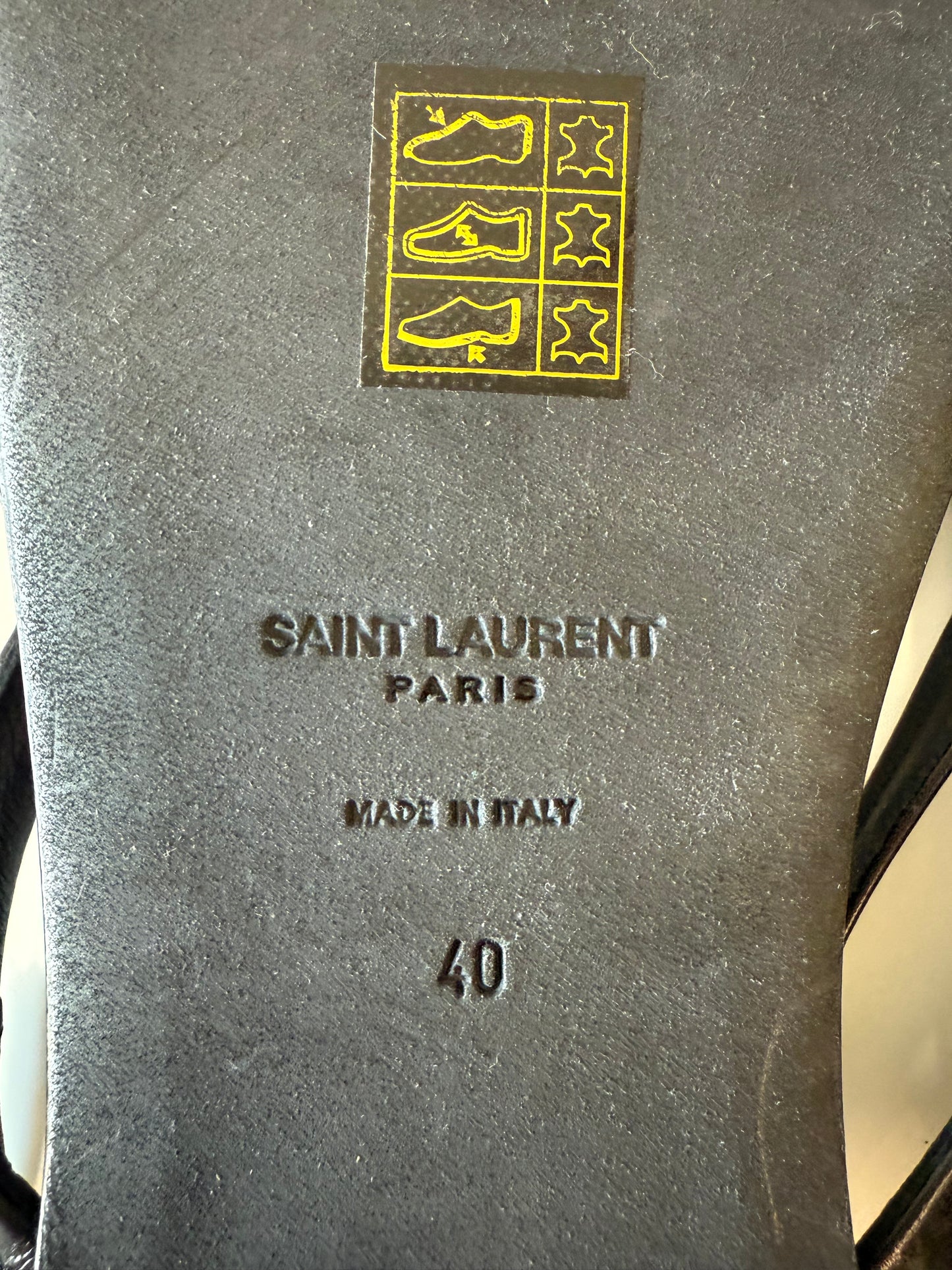 Saint Laurent black Keith leather flat sandals (pre-owned)