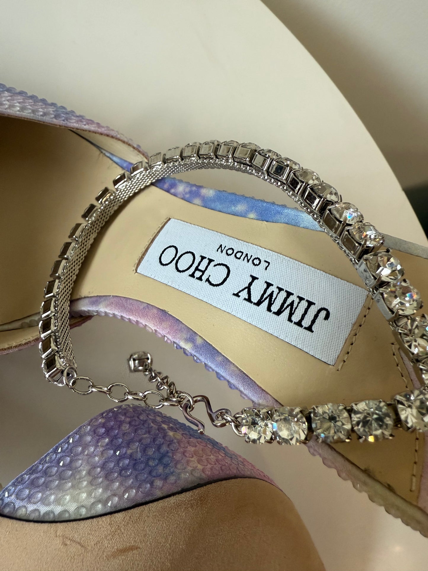 Jimmy Choo Saeda 100 crystal-embellished satin courts (pre-owned)
