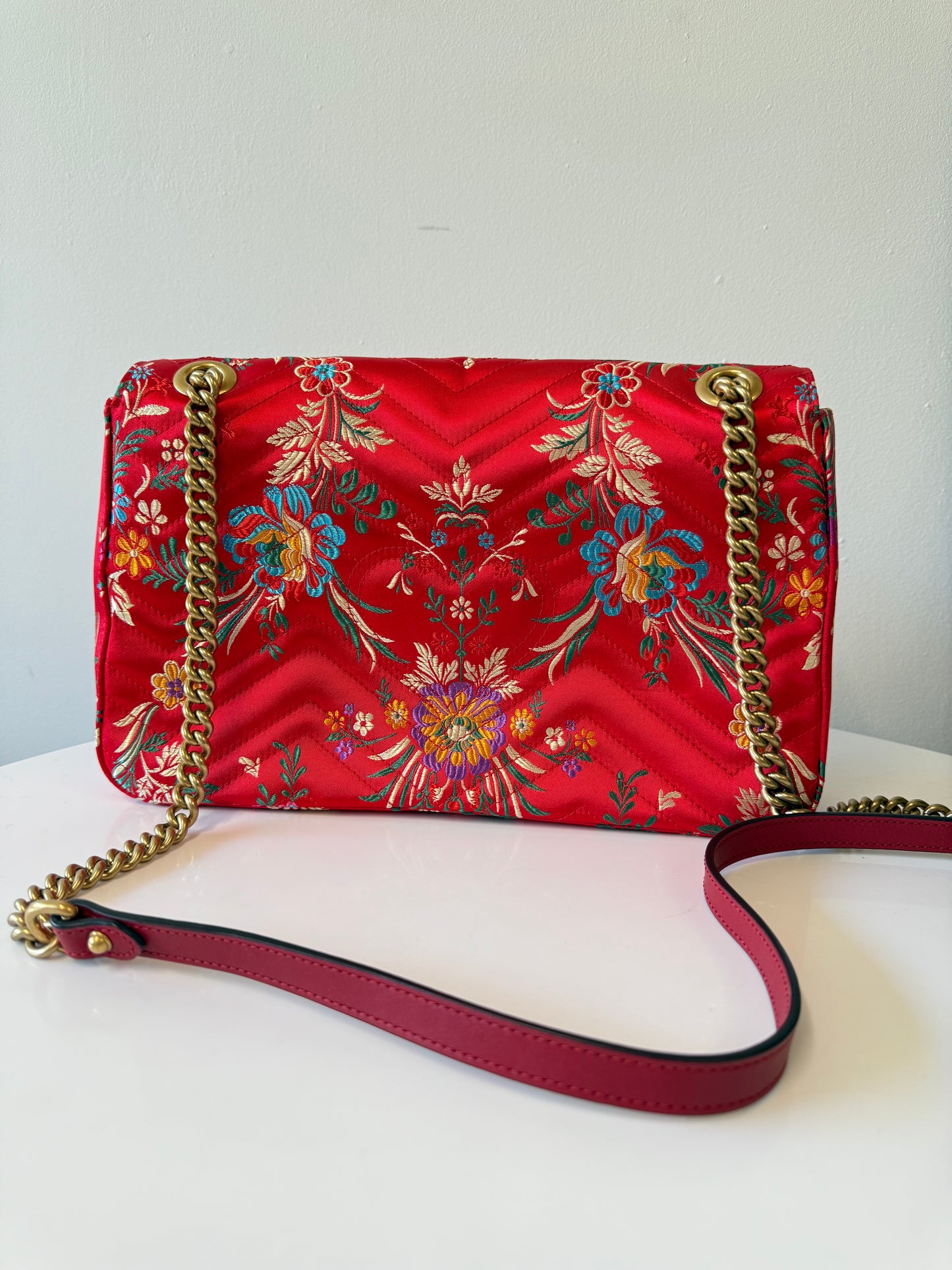 Gucci Marmont GG oriental ted silk bag (pre-owned)